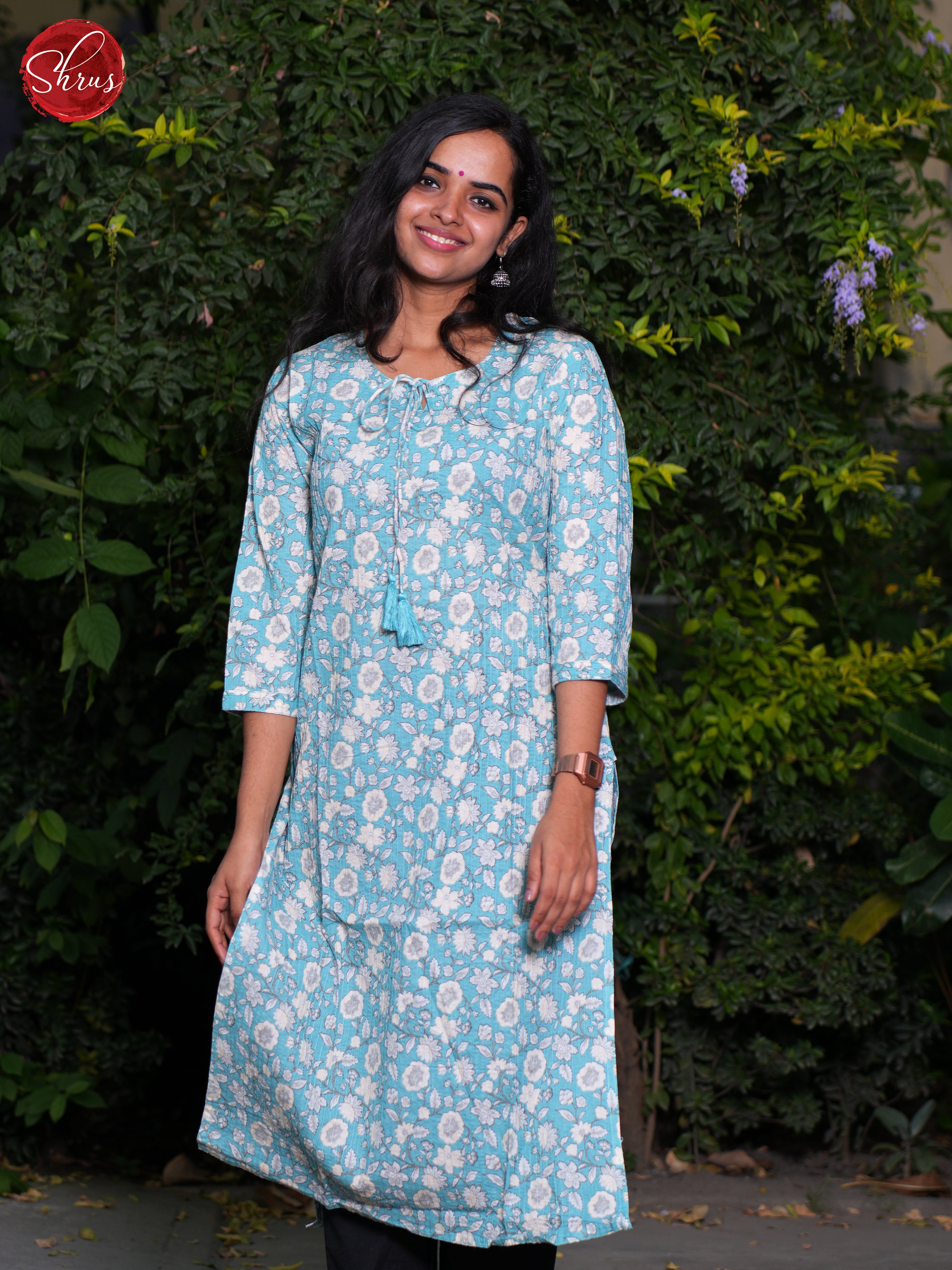 Blue- Readymade Casual Kurti - Shop on ShrusEternity.com
