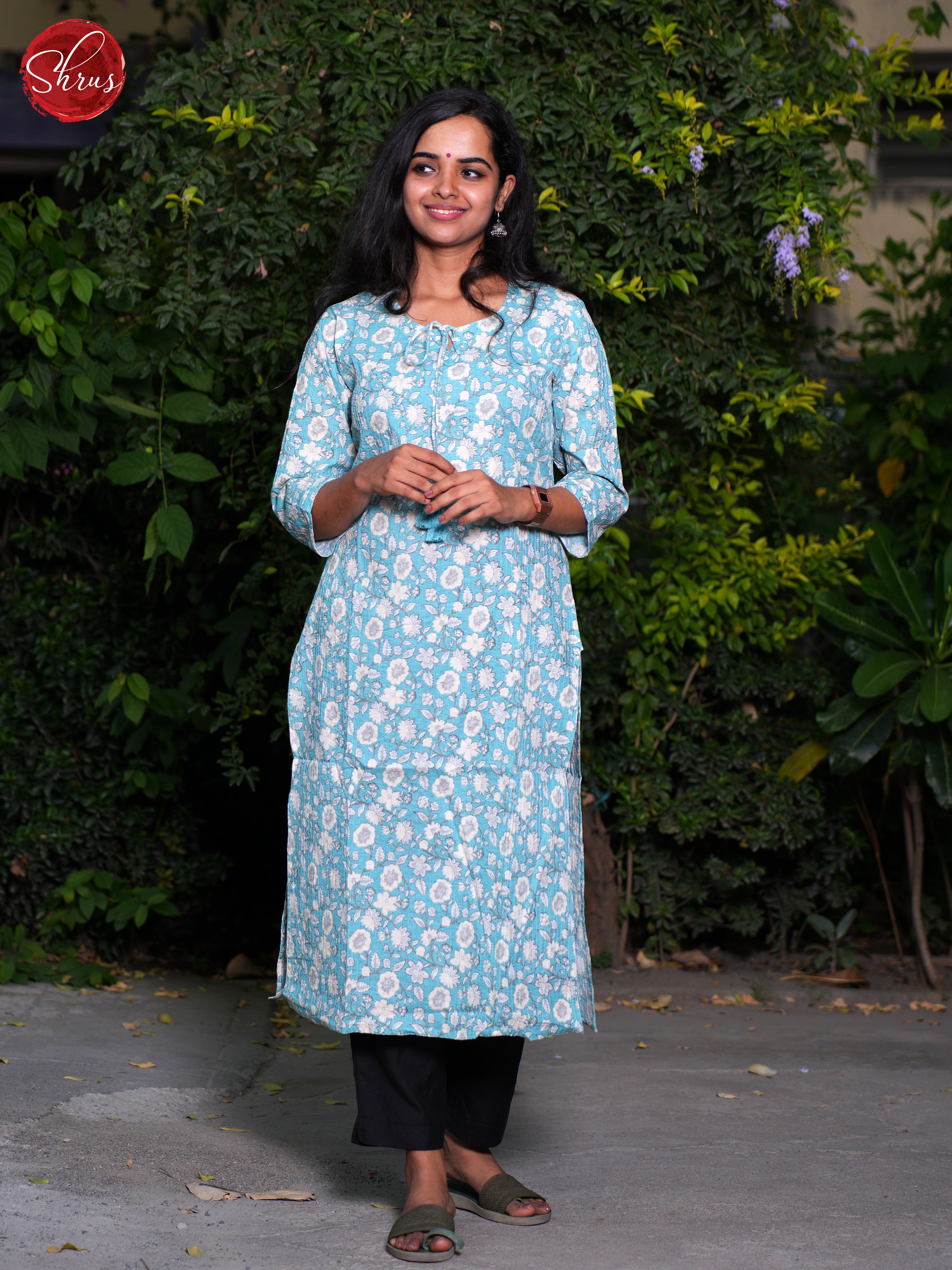 Blue- Readymade Casual Kurti - Shop on ShrusEternity.com