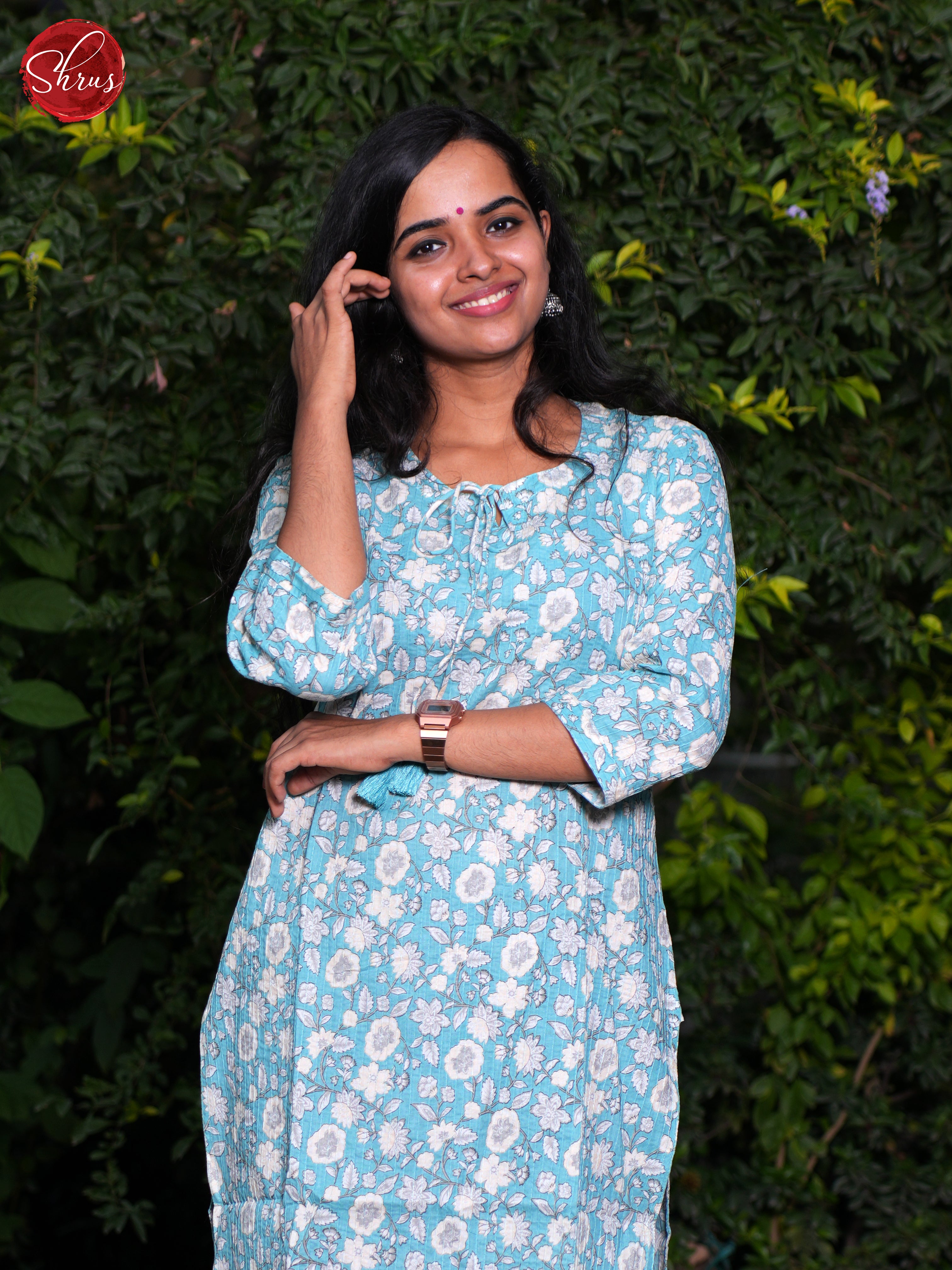 Blue- Readymade Casual Kurti - Shop on ShrusEternity.com