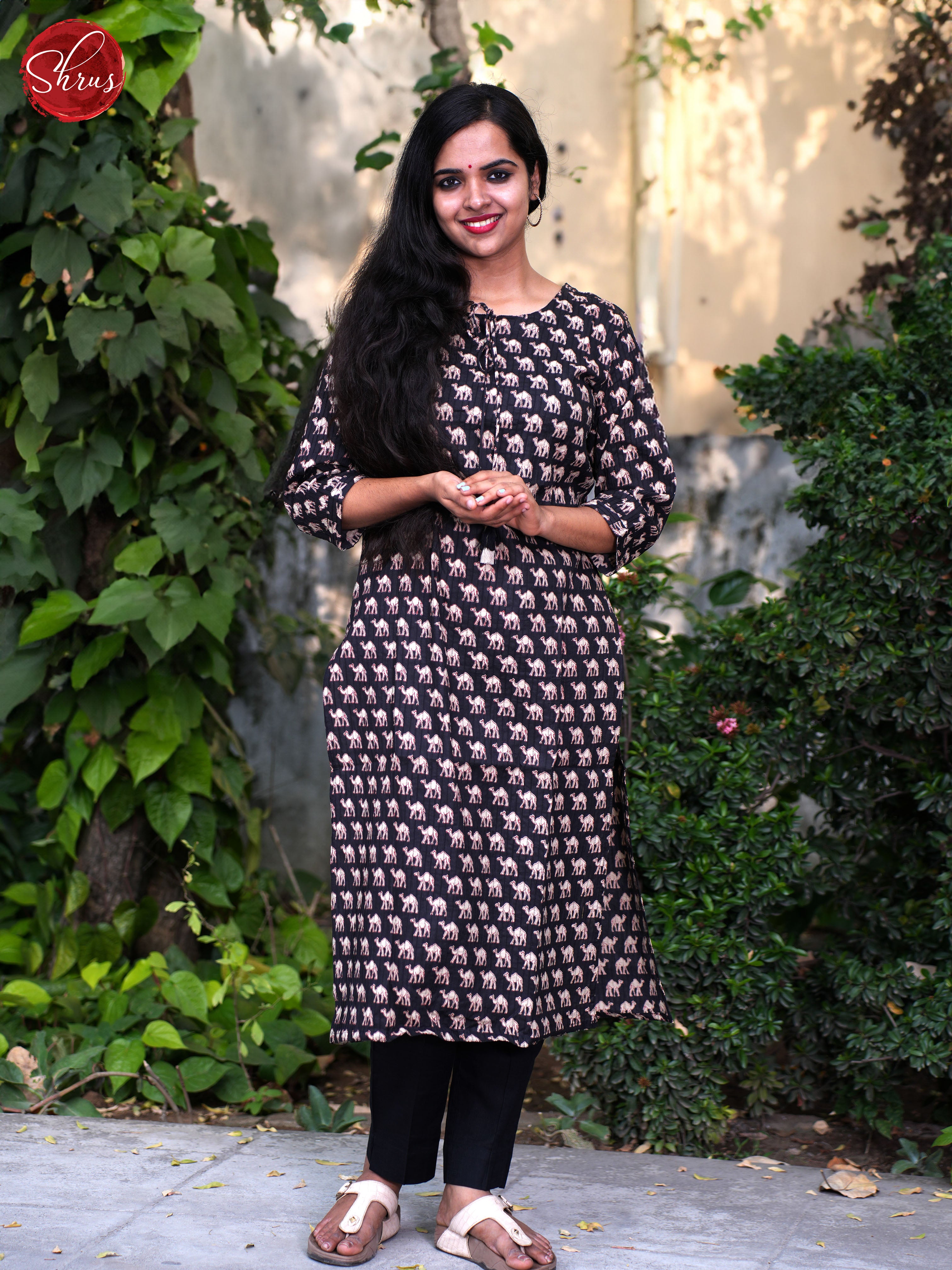 Black - Block Printed Readymade Kurti - Shop on ShrusEternity.com