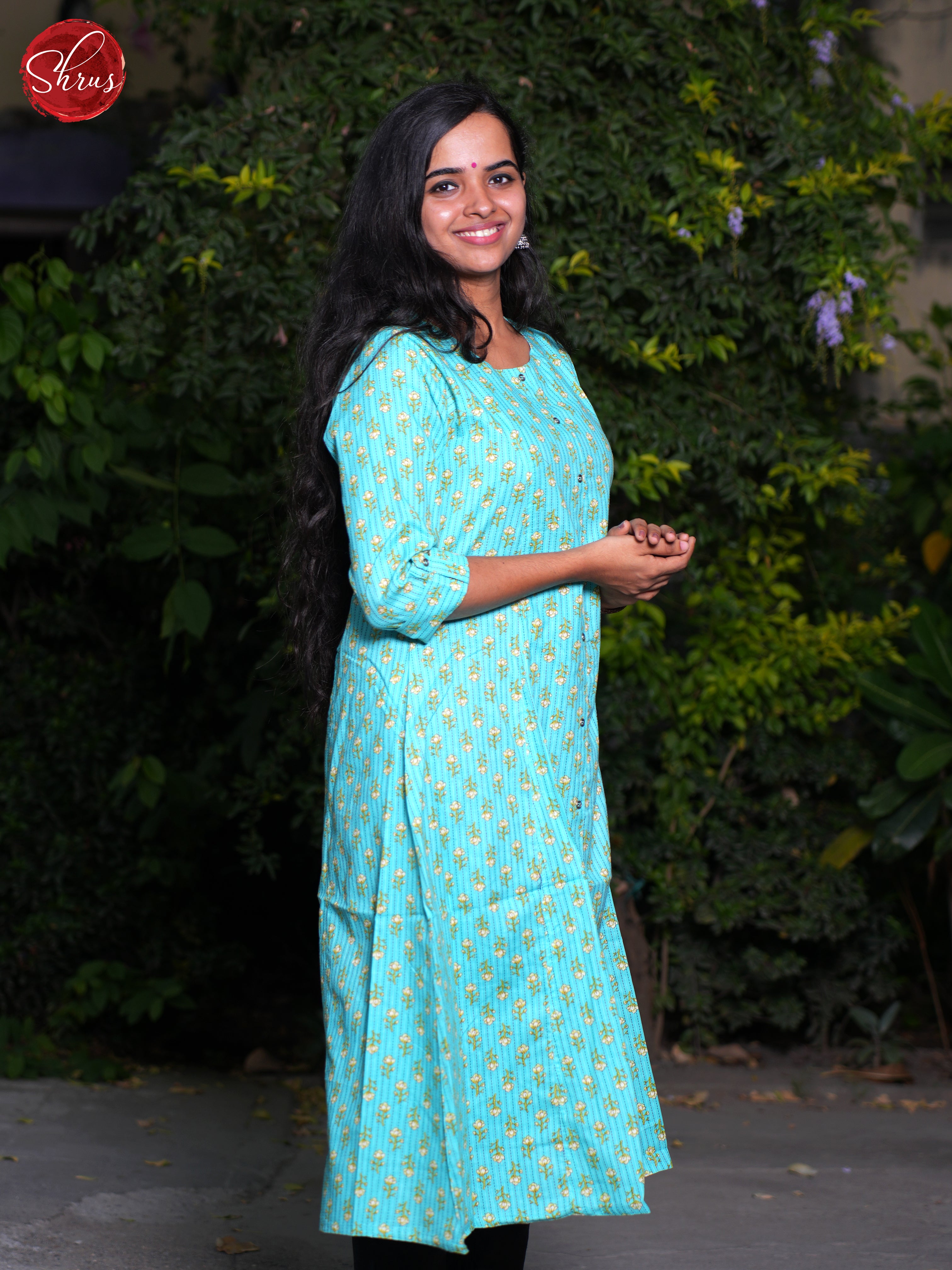 Blue- Readymade Kurti - Shop on ShrusEternity.com