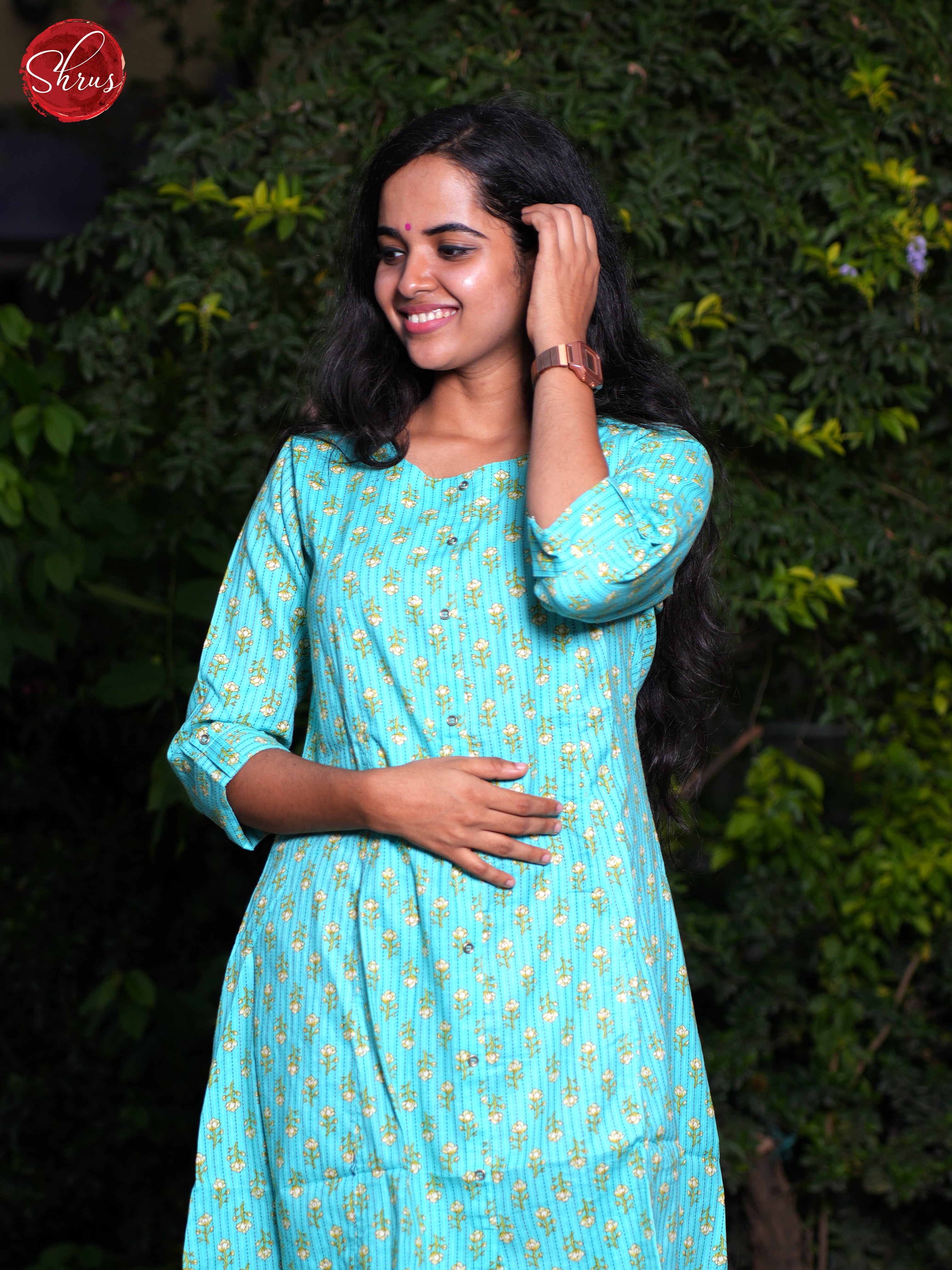 Blue- Readymade Kurti - Shop on ShrusEternity.com