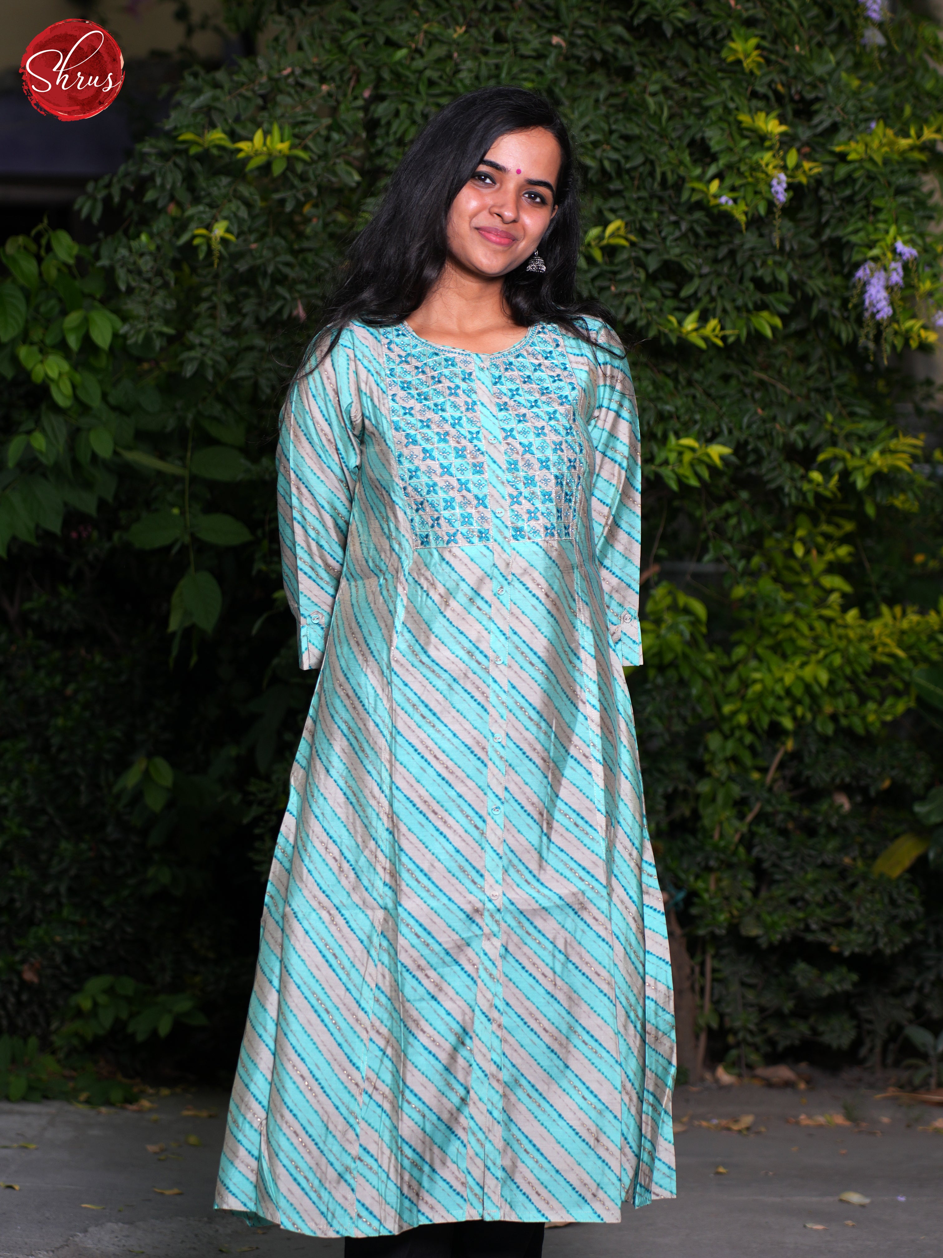Blue- Printed Readymade Kurti - Shop on ShrusEternity.com