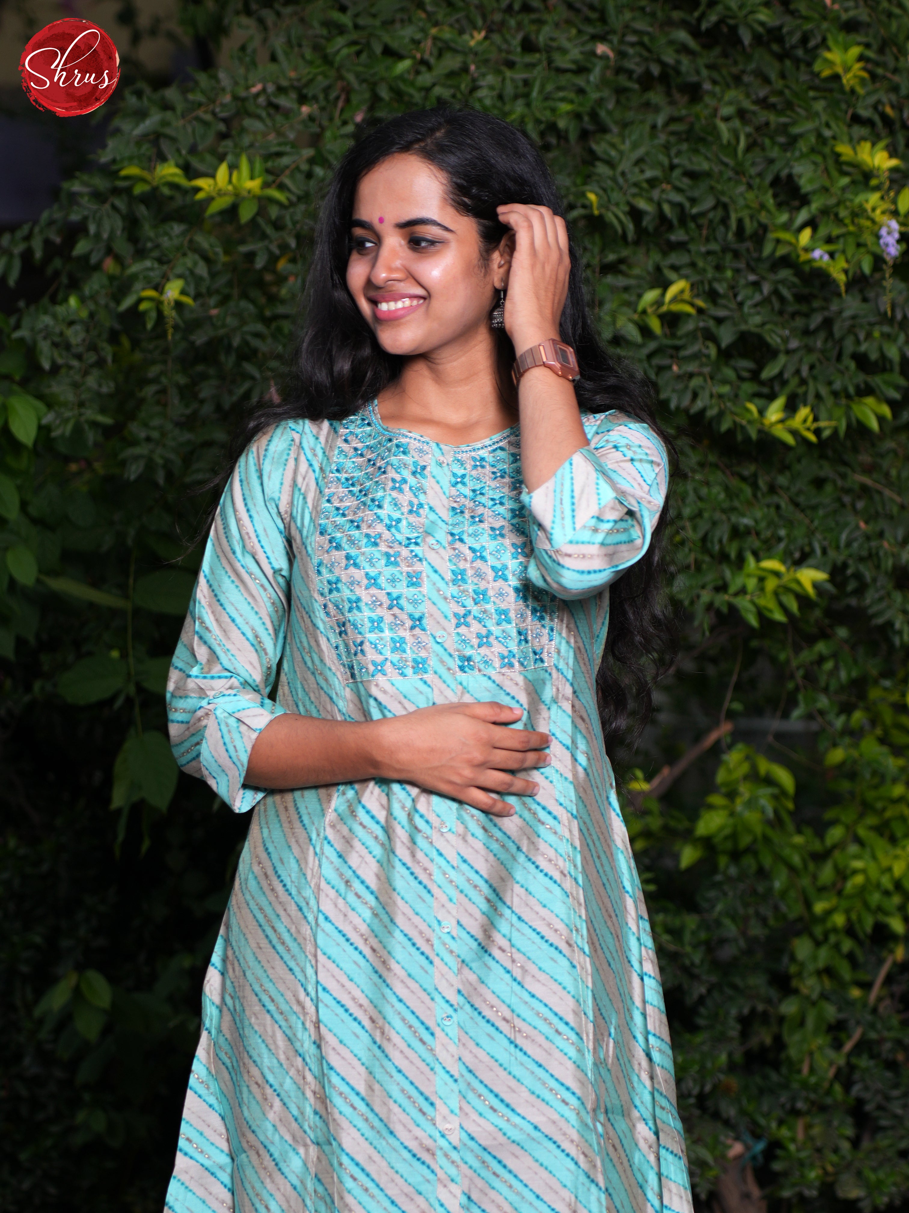Blue- Printed Readymade Kurti - Shop on ShrusEternity.com