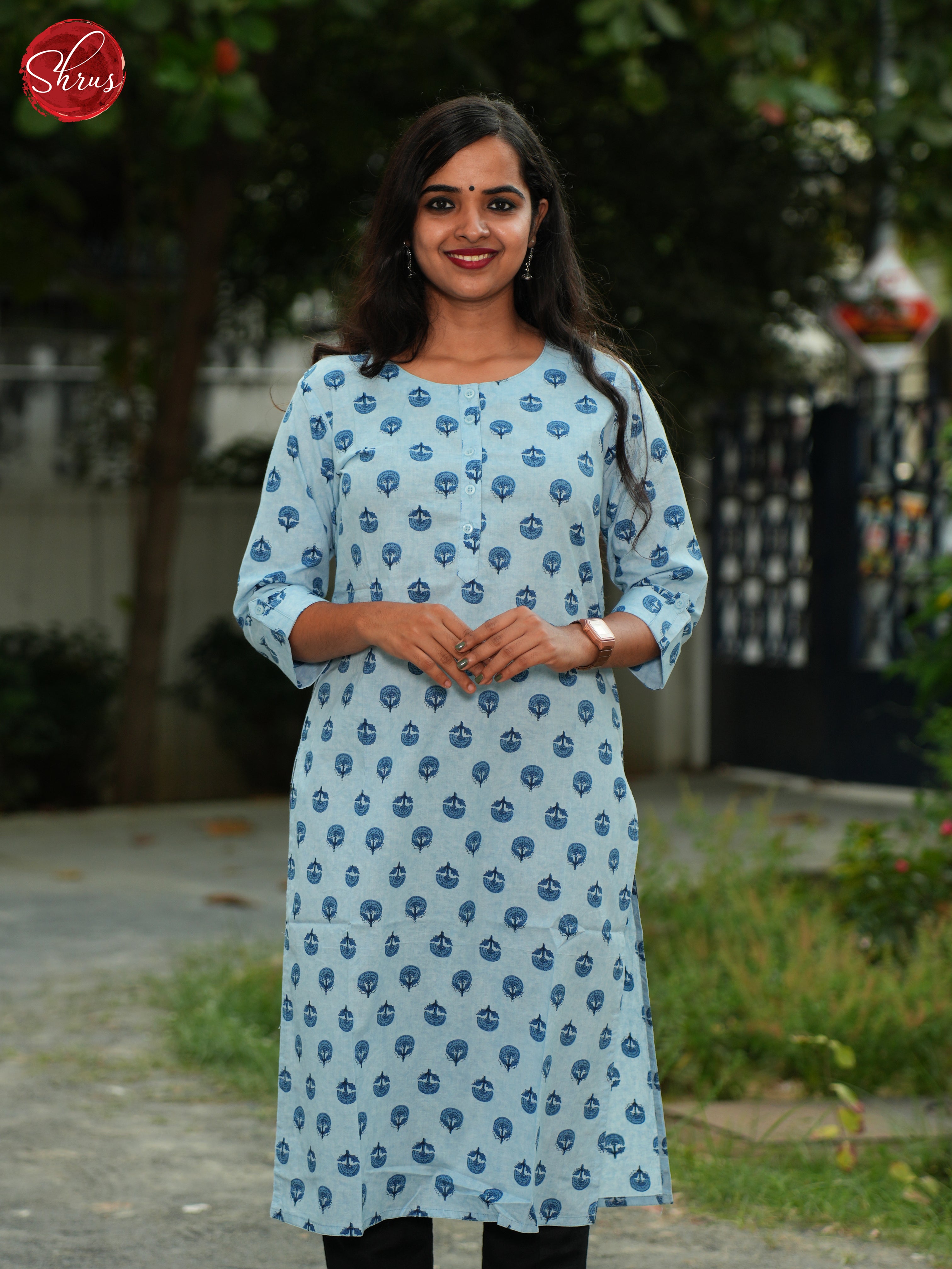 Blue - Readymade Kurti - Shop on ShrusEternity.com