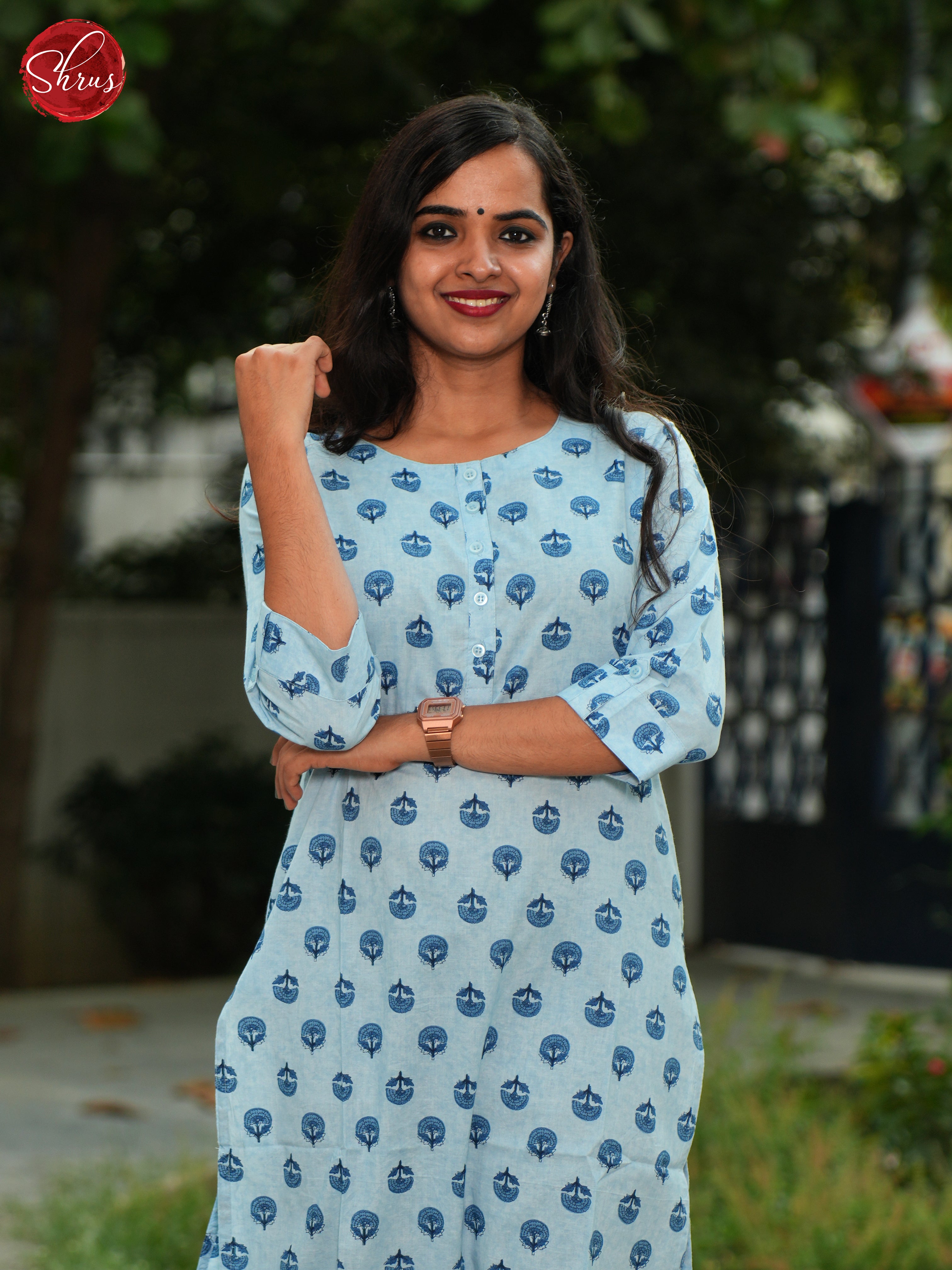Blue - Readymade Kurti - Shop on ShrusEternity.com