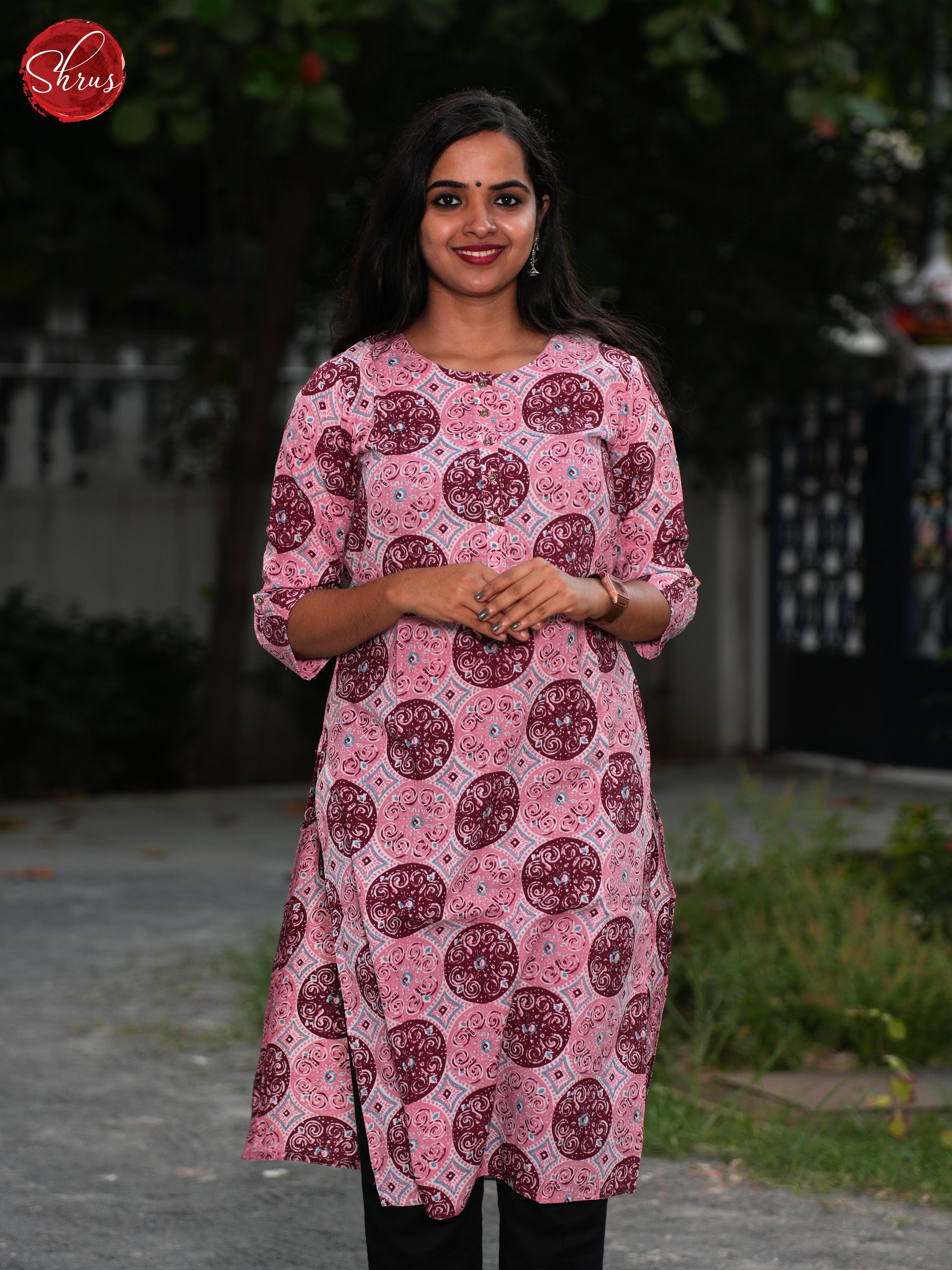 Pink - Casual Readymade kurti - Shop on ShrusEternity.com