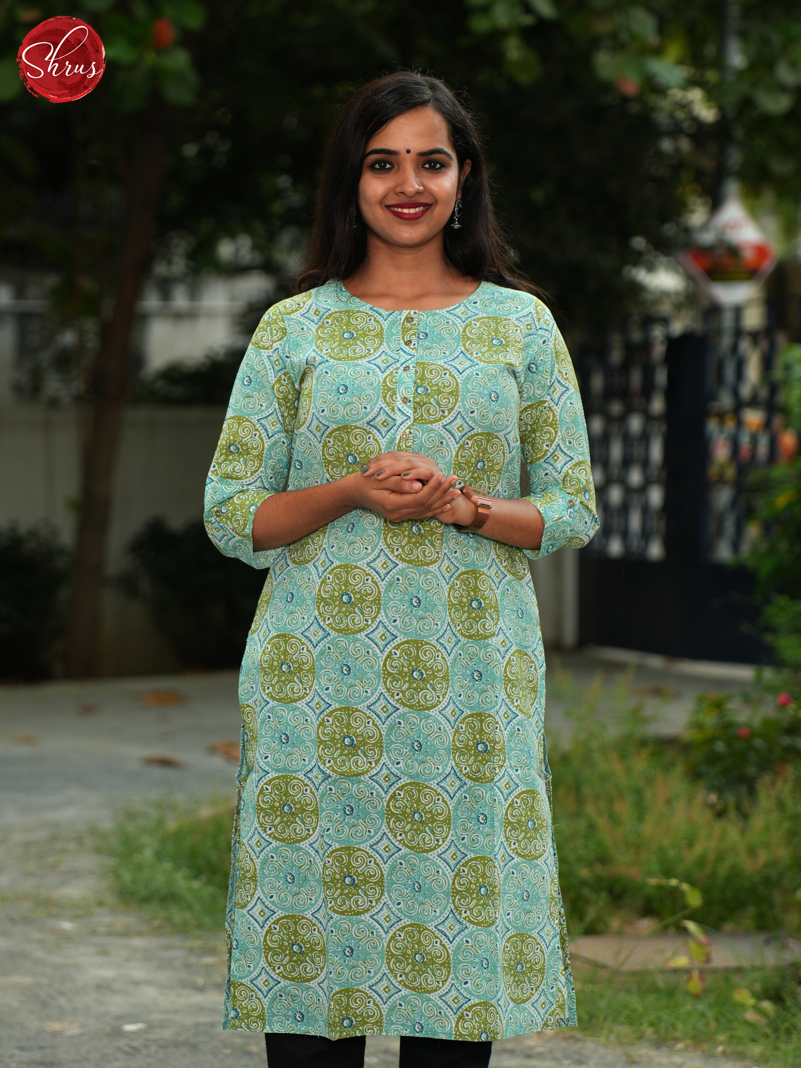 Green - Casual Readymade Kurti - Shop on ShrusEternity.com