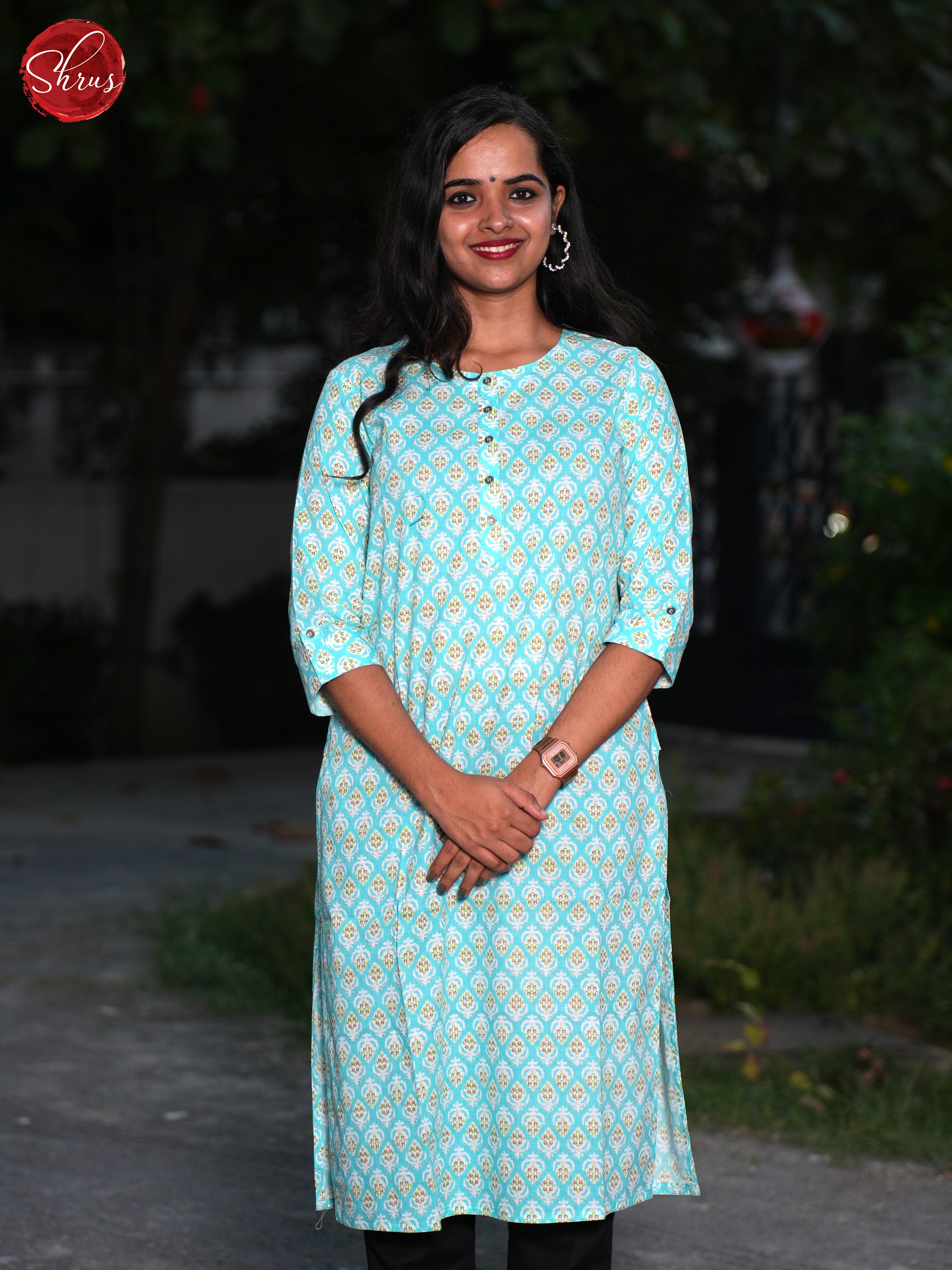 Blue - Casual Readymade Kurti - Shop on ShrusEternity.com