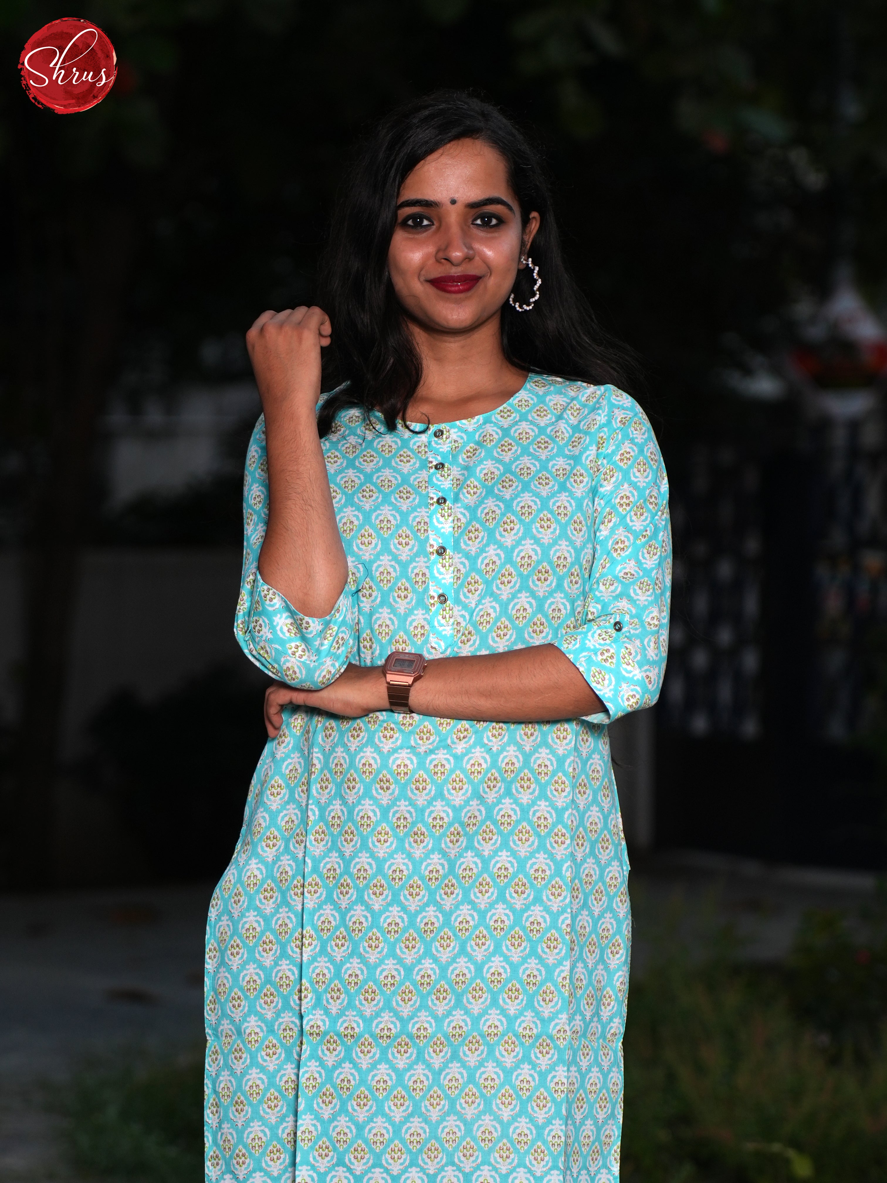Blue - Casual Readymade Kurti - Shop on ShrusEternity.com