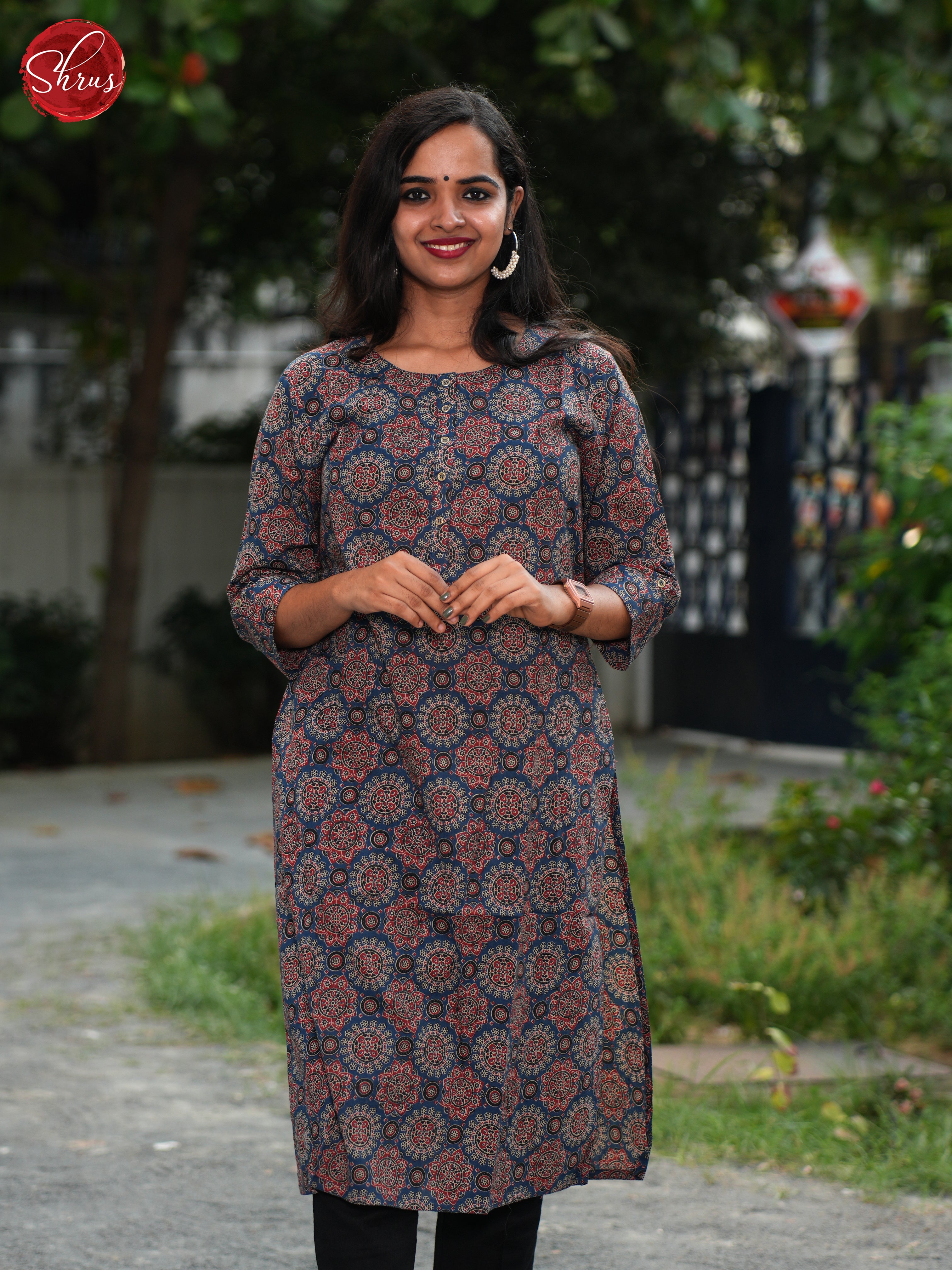 Blue & Grey - Casual Readymade Kurti - Shop on ShrusEternity.com