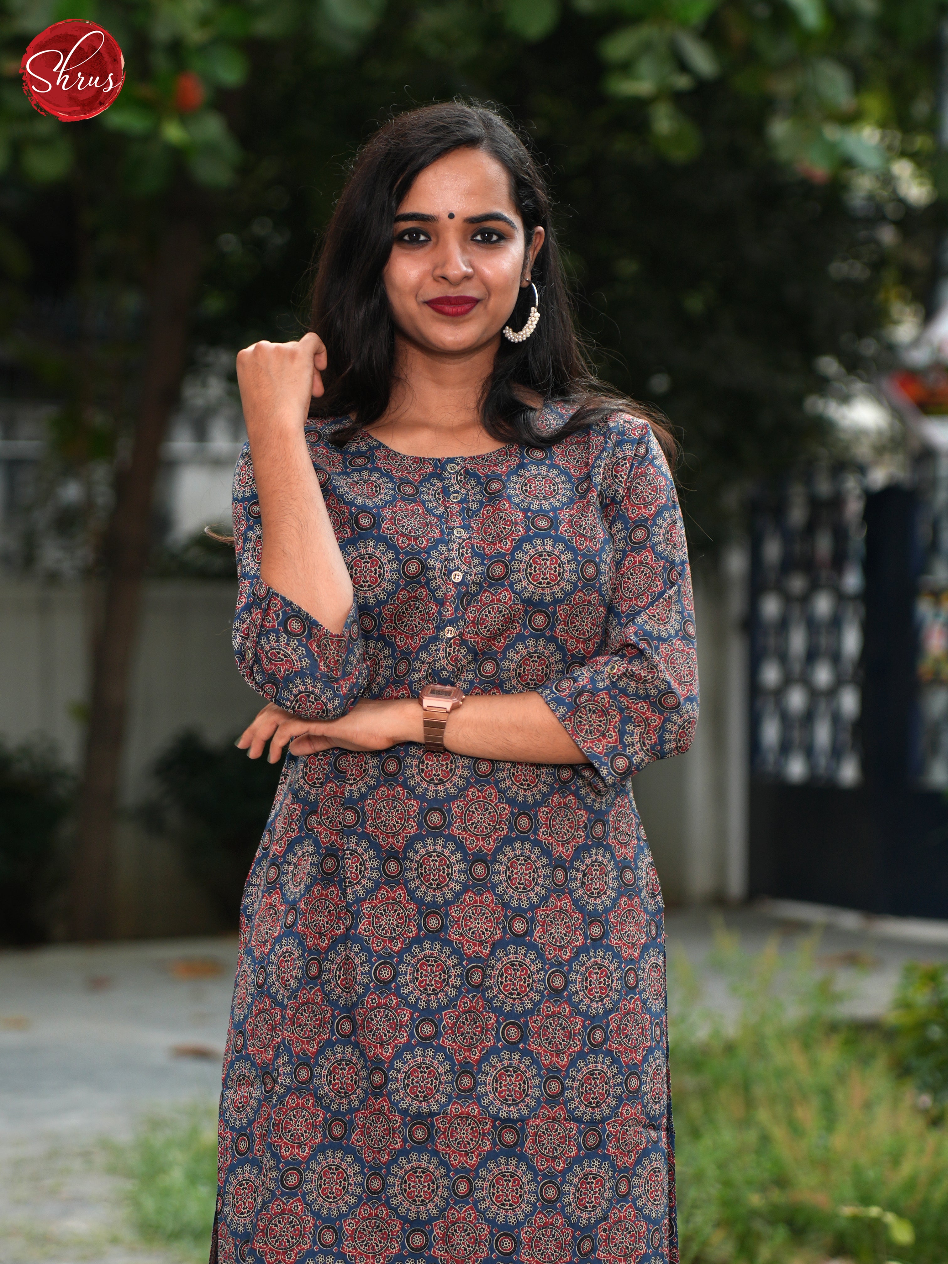 Blue & Grey - Casual Readymade Kurti - Shop on ShrusEternity.com