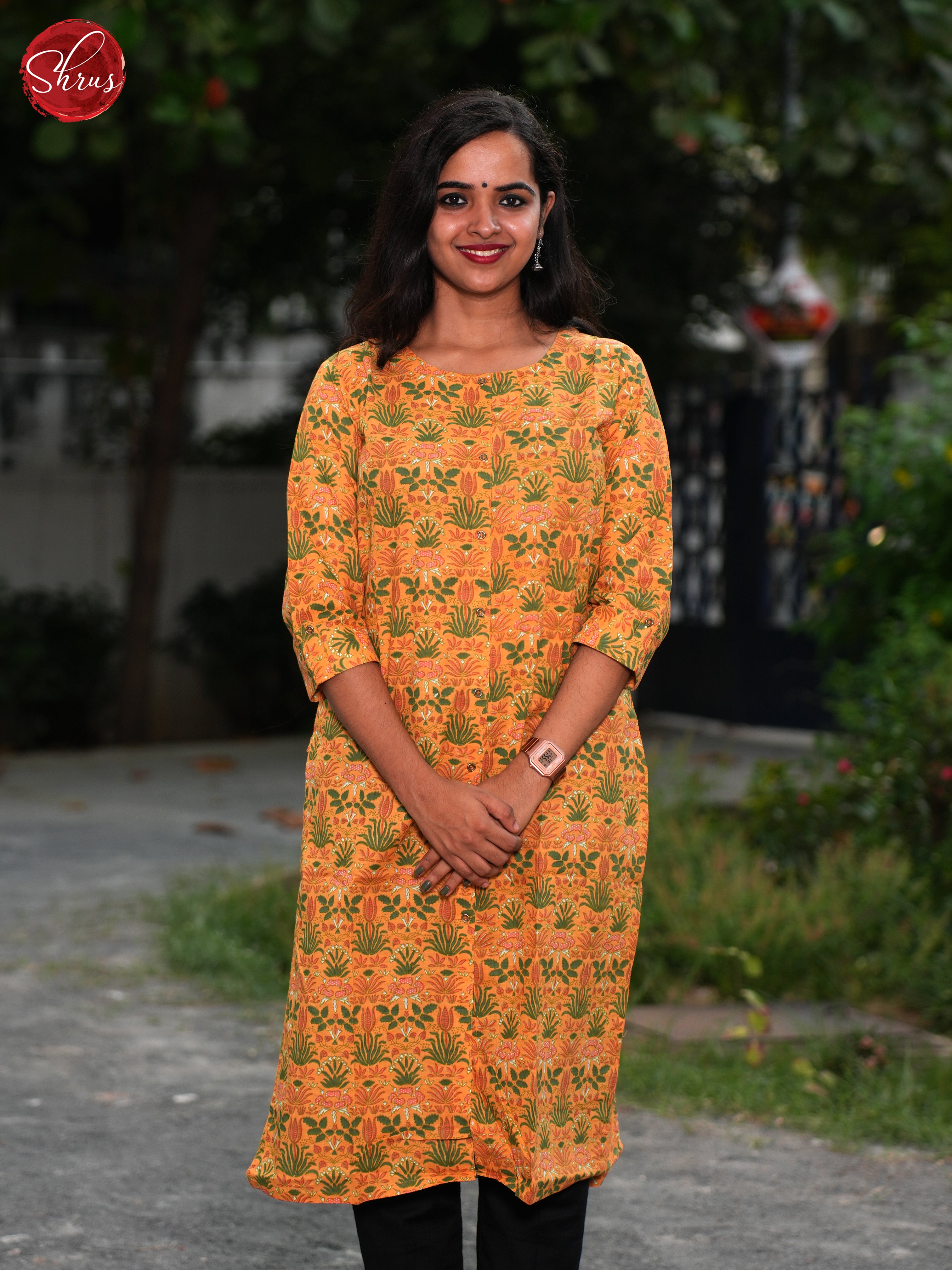 Orange- Casual Readymade Kurti - Shop on ShrusEternity.com