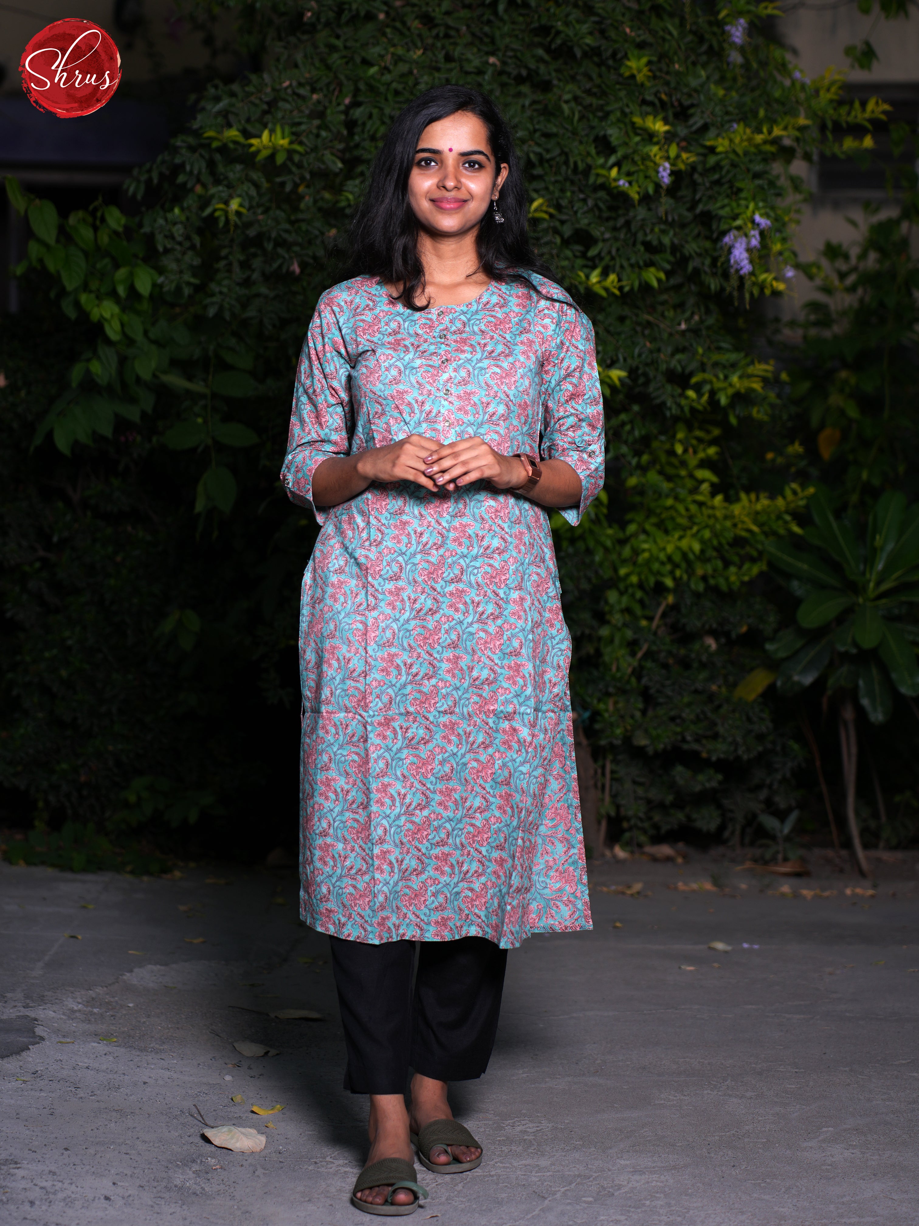 Blue- Readymade Casual Kurti - Shop on ShrusEternity.com