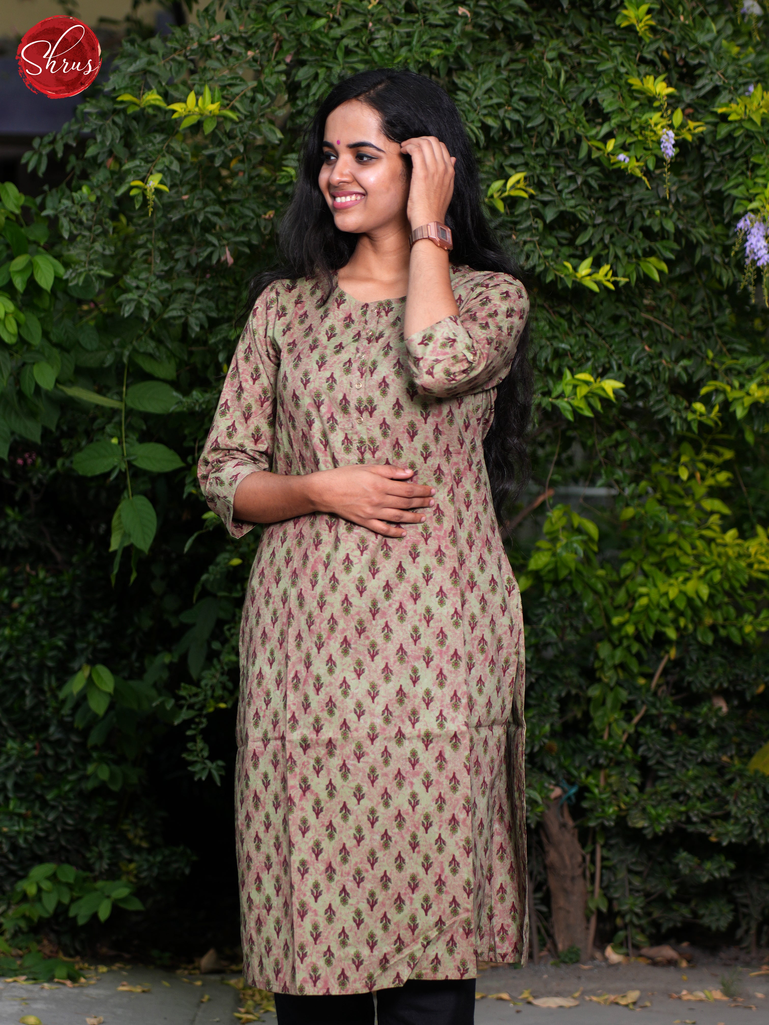 Grey- Casual printed Readymade Kurti - Shop on ShrusEternity.com