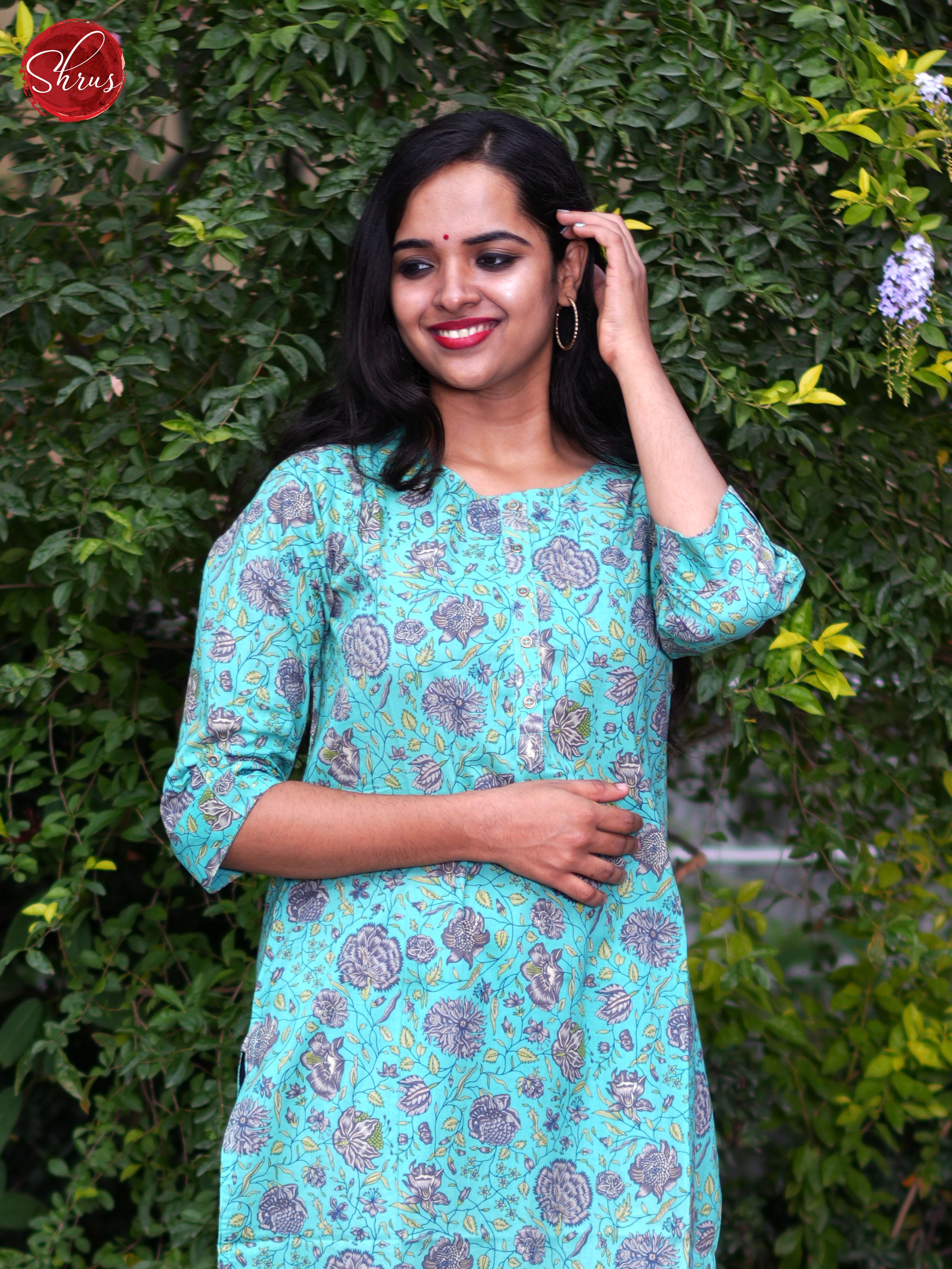 Blue -Casual Readymade Kurti - Shop on ShrusEternity.com