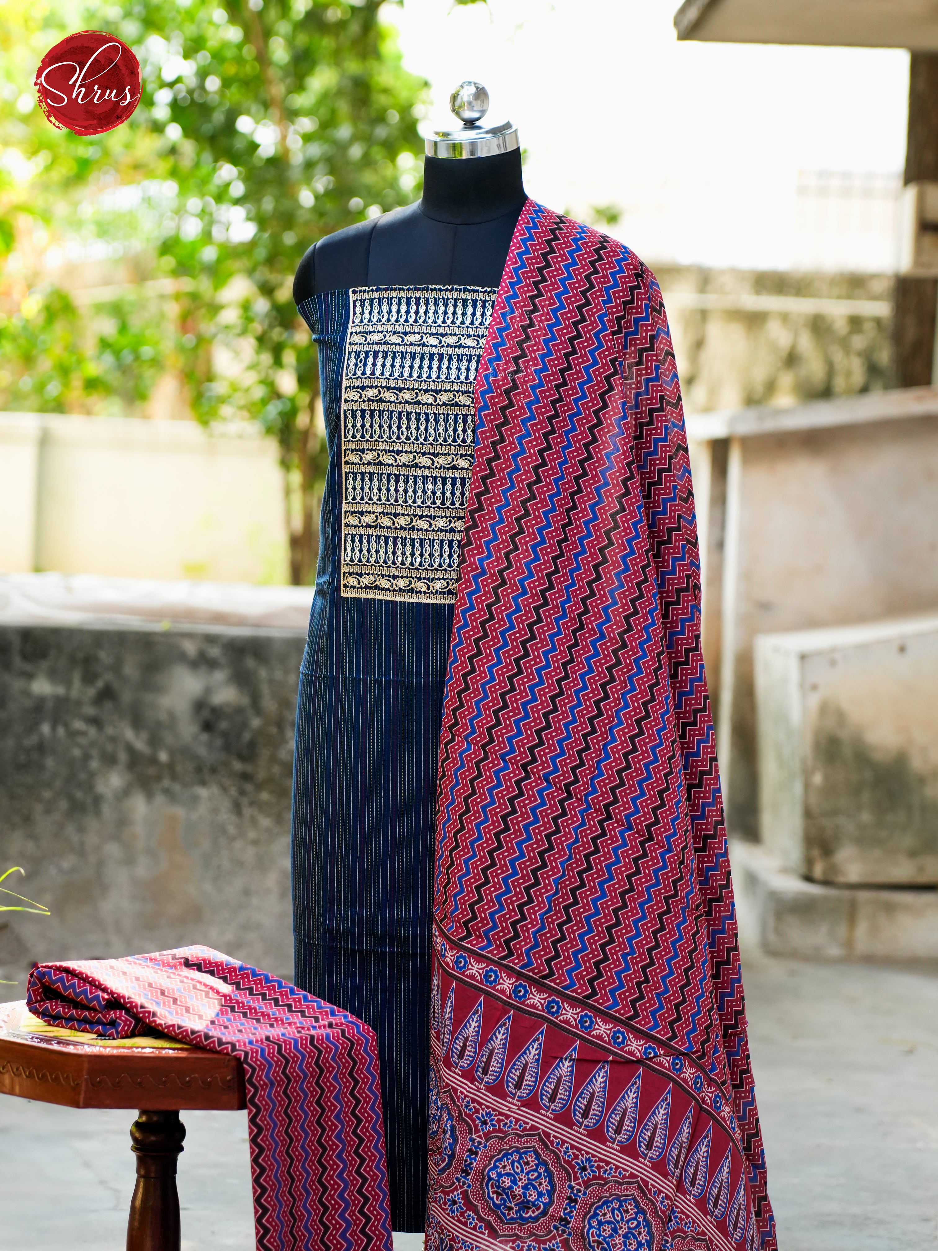 Blue & Maroon - Ajrakh Salwar - Shop on ShrusEternity.com