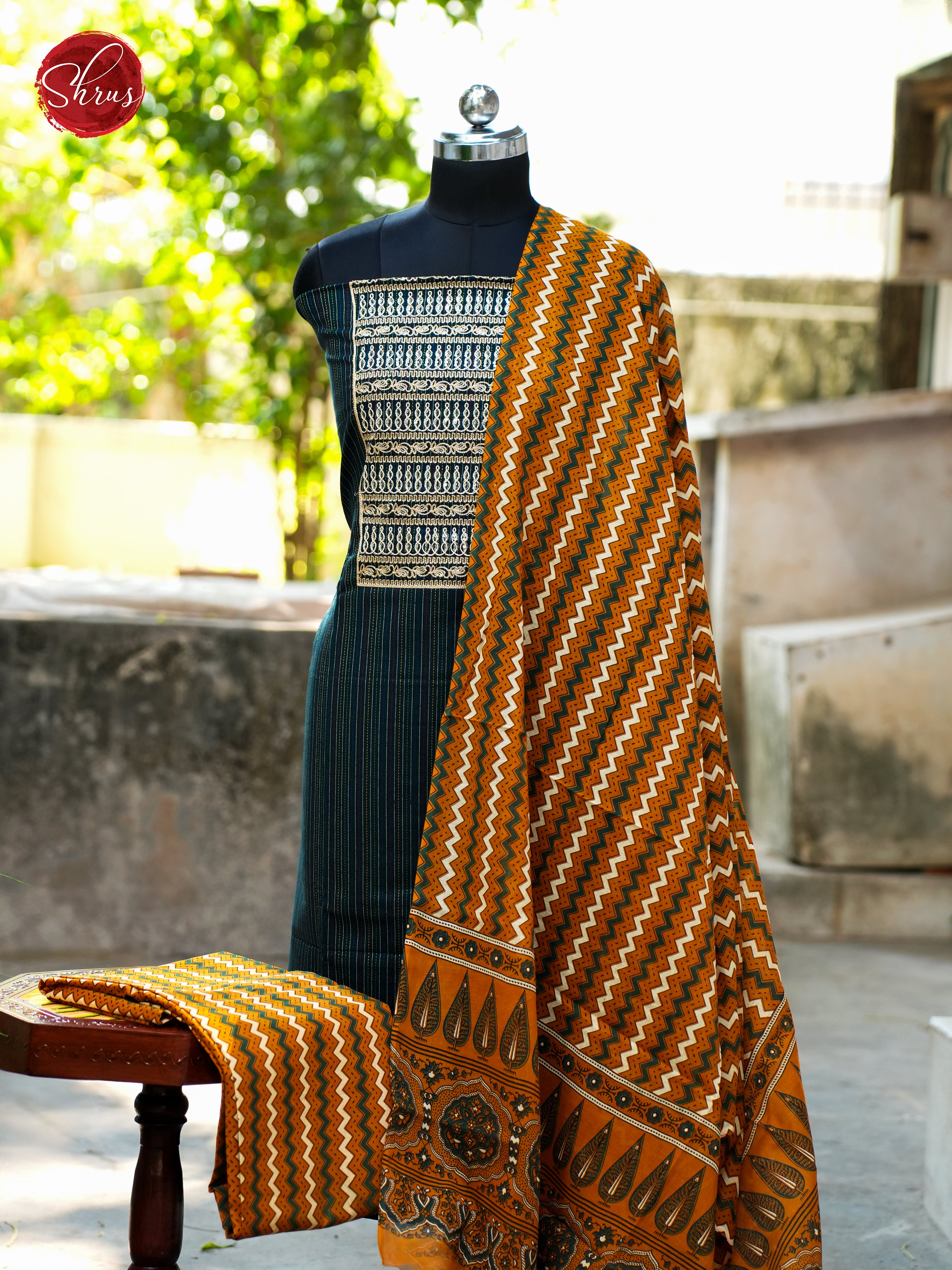 Green & Mustard - Ajrakh Salwar - Shop on ShrusEternity.com