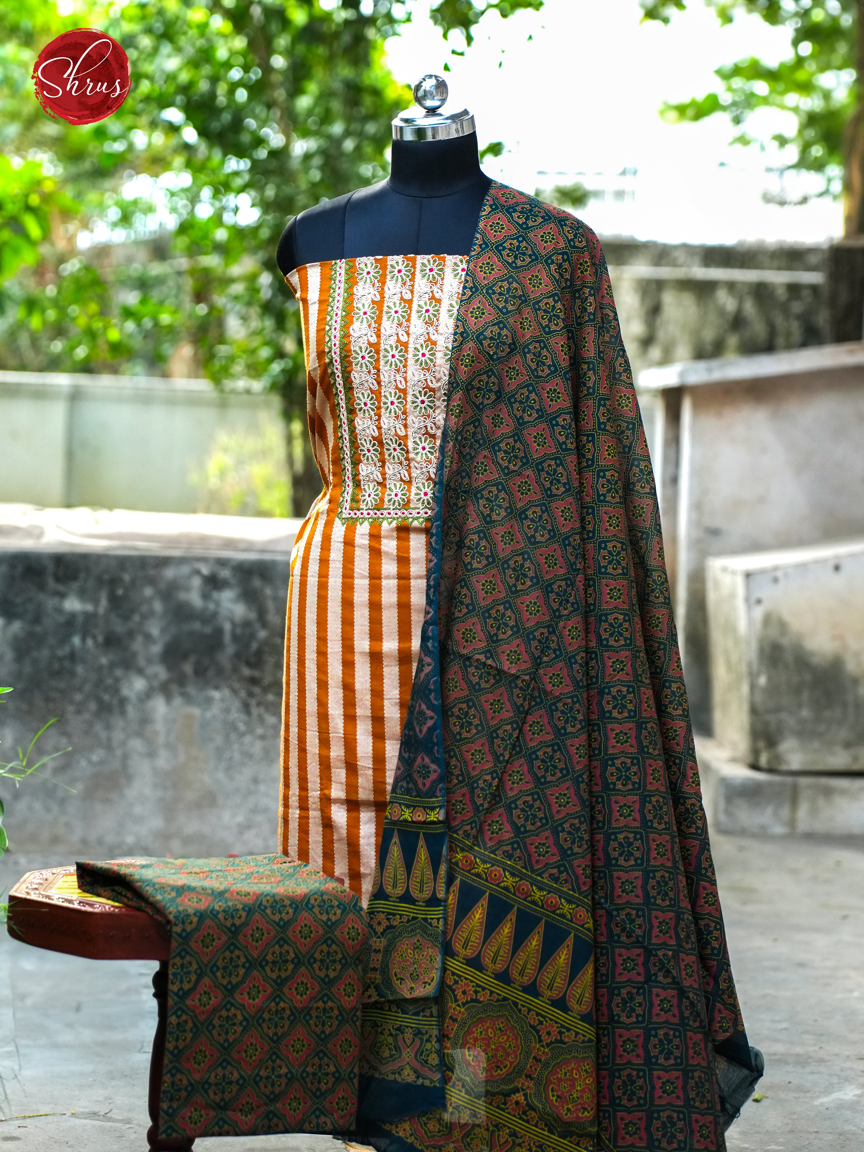 Brown & Green - Ajrakh Salwar - Shop on ShrusEternity.com