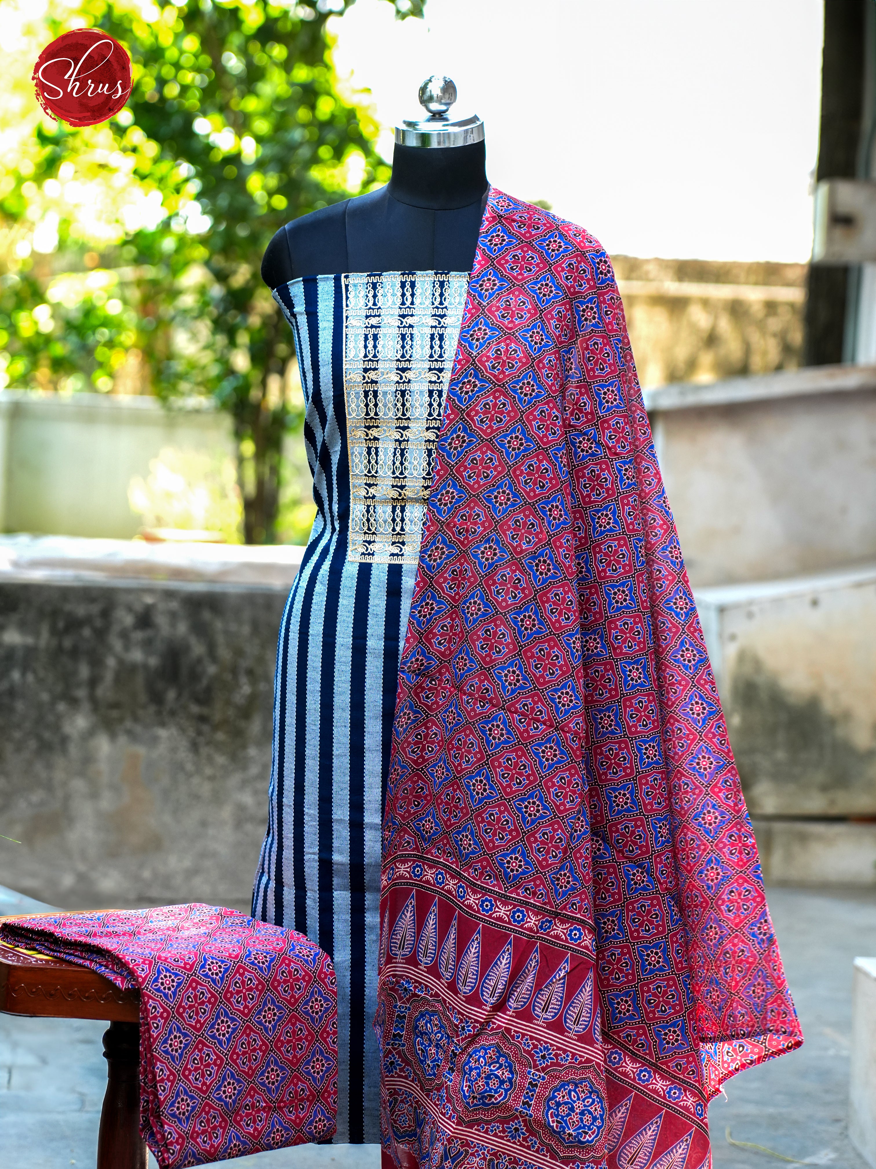 Blue & Pink - Ajrakh Salwar - Shop on ShrusEternity.com