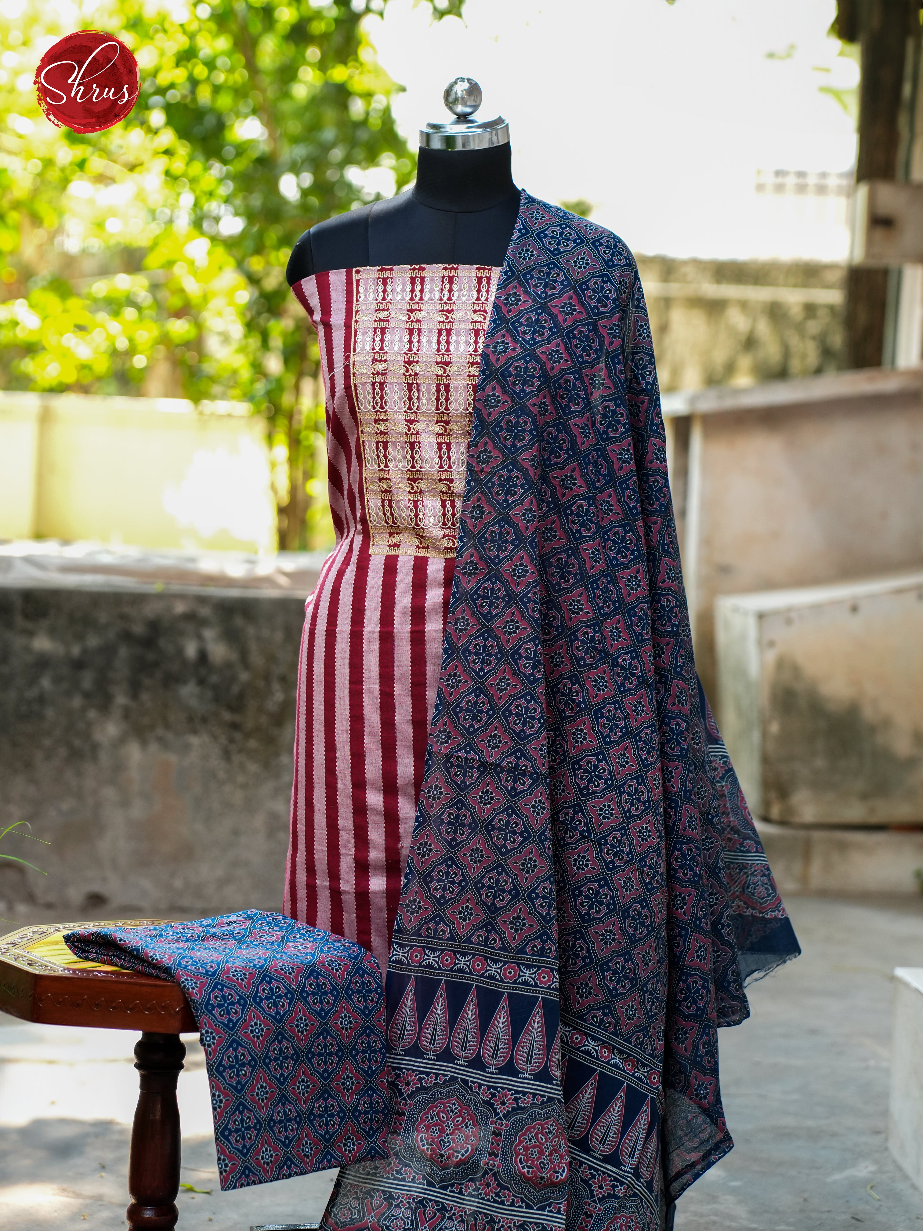 Purple & Blue - Ajrakh Salwar - Shop on ShrusEternity.com