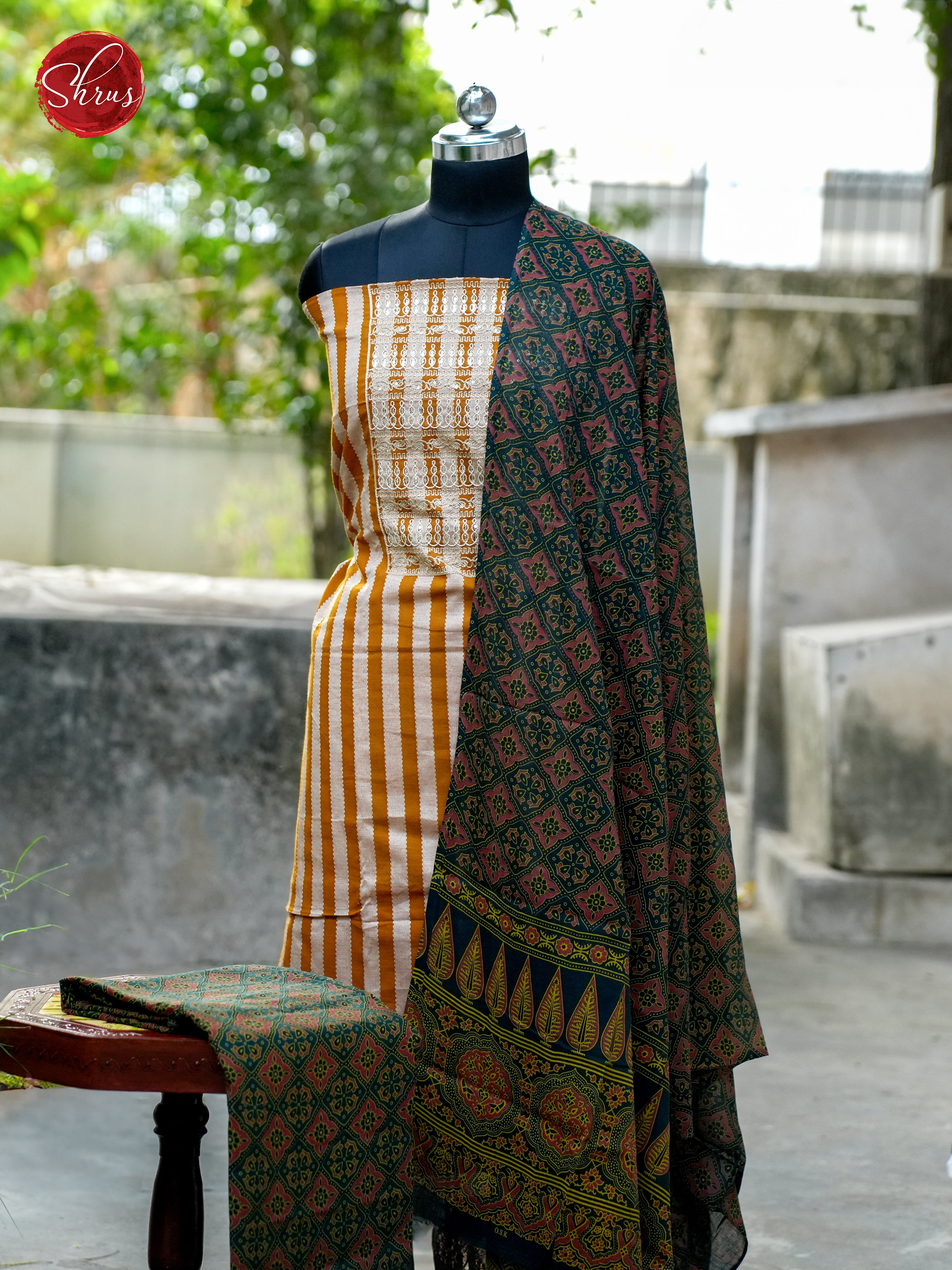 Mustard & Green - Ajrakh Salwar - Shop on ShrusEternity.com