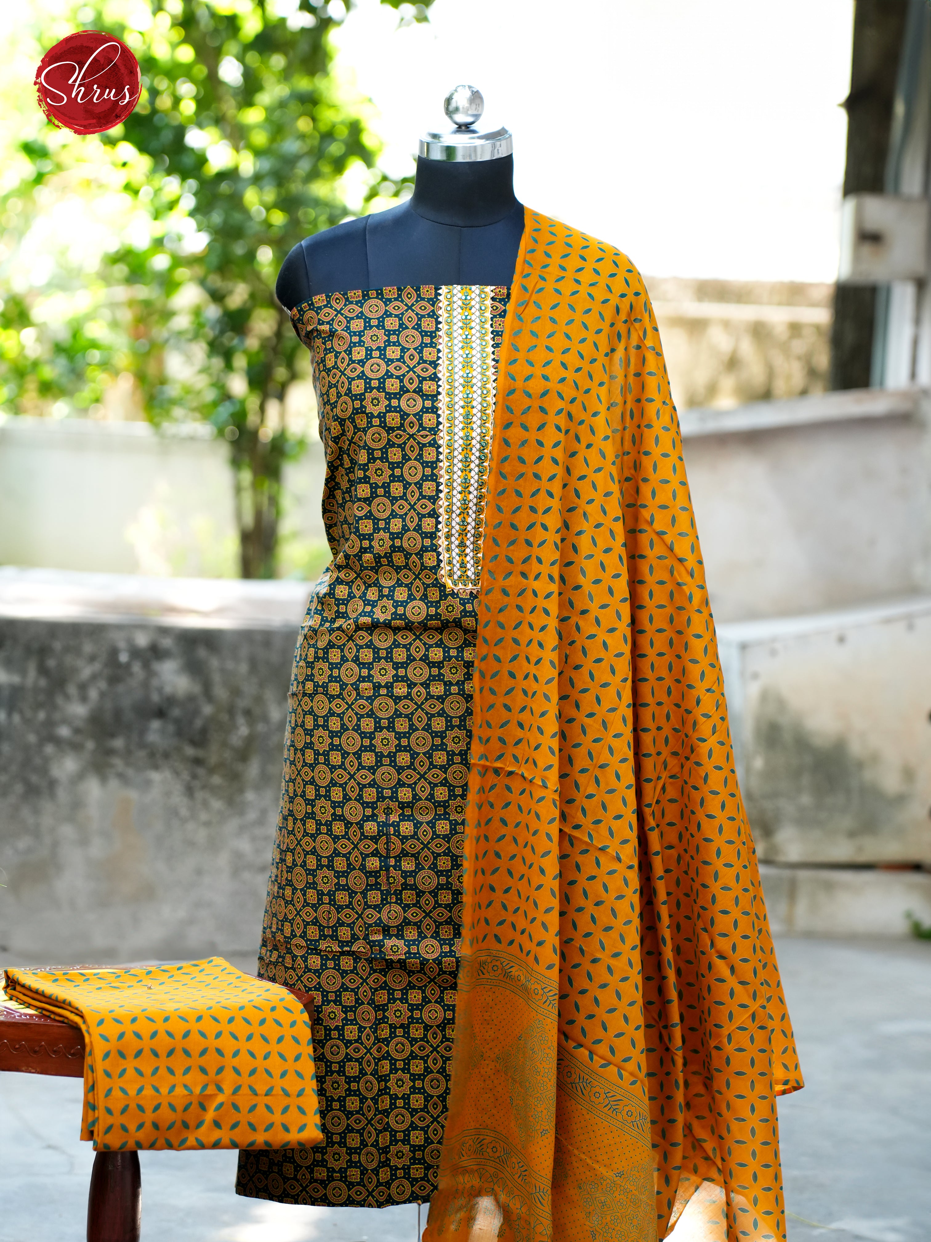 Green & Mustard - Ajrakh Salwar - Shop on ShrusEternity.com