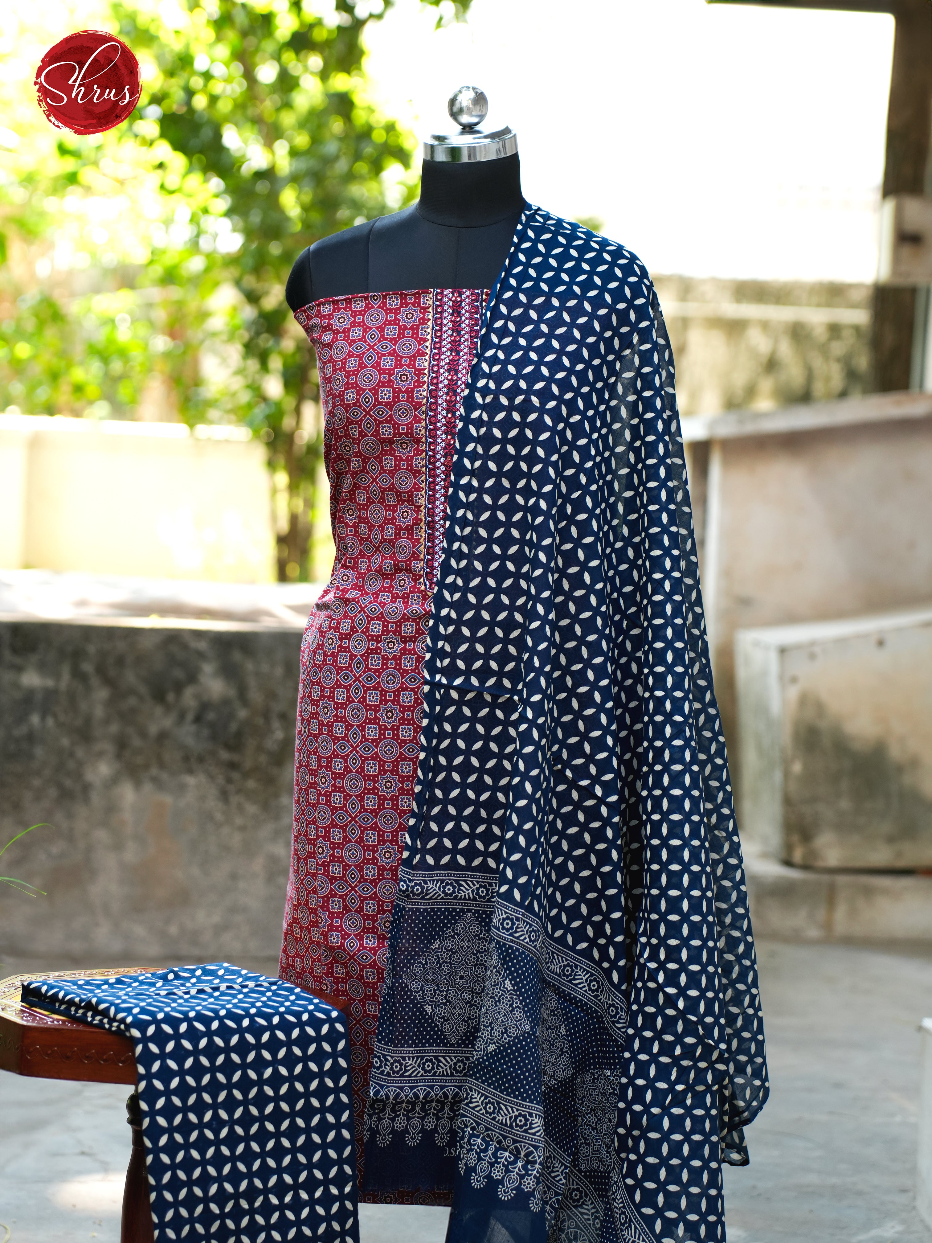Red & Blue - Ajrakh Salwar - Shop on ShrusEternity.com