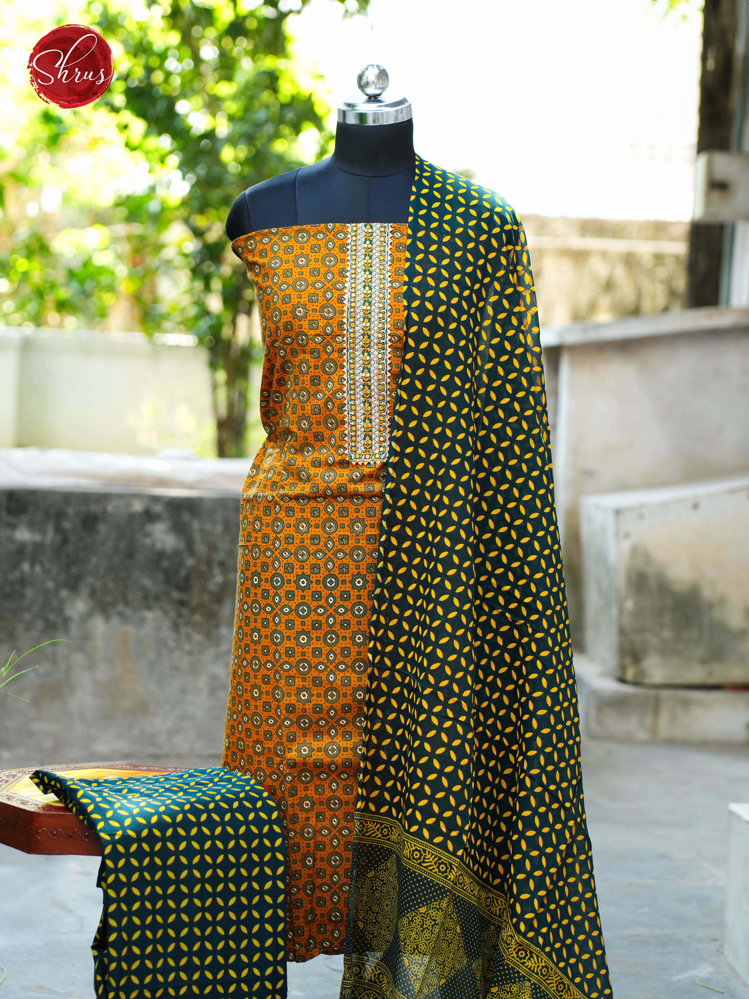 Mustard & Green - Ajrakh Salwar - Shop on ShrusEternity.com