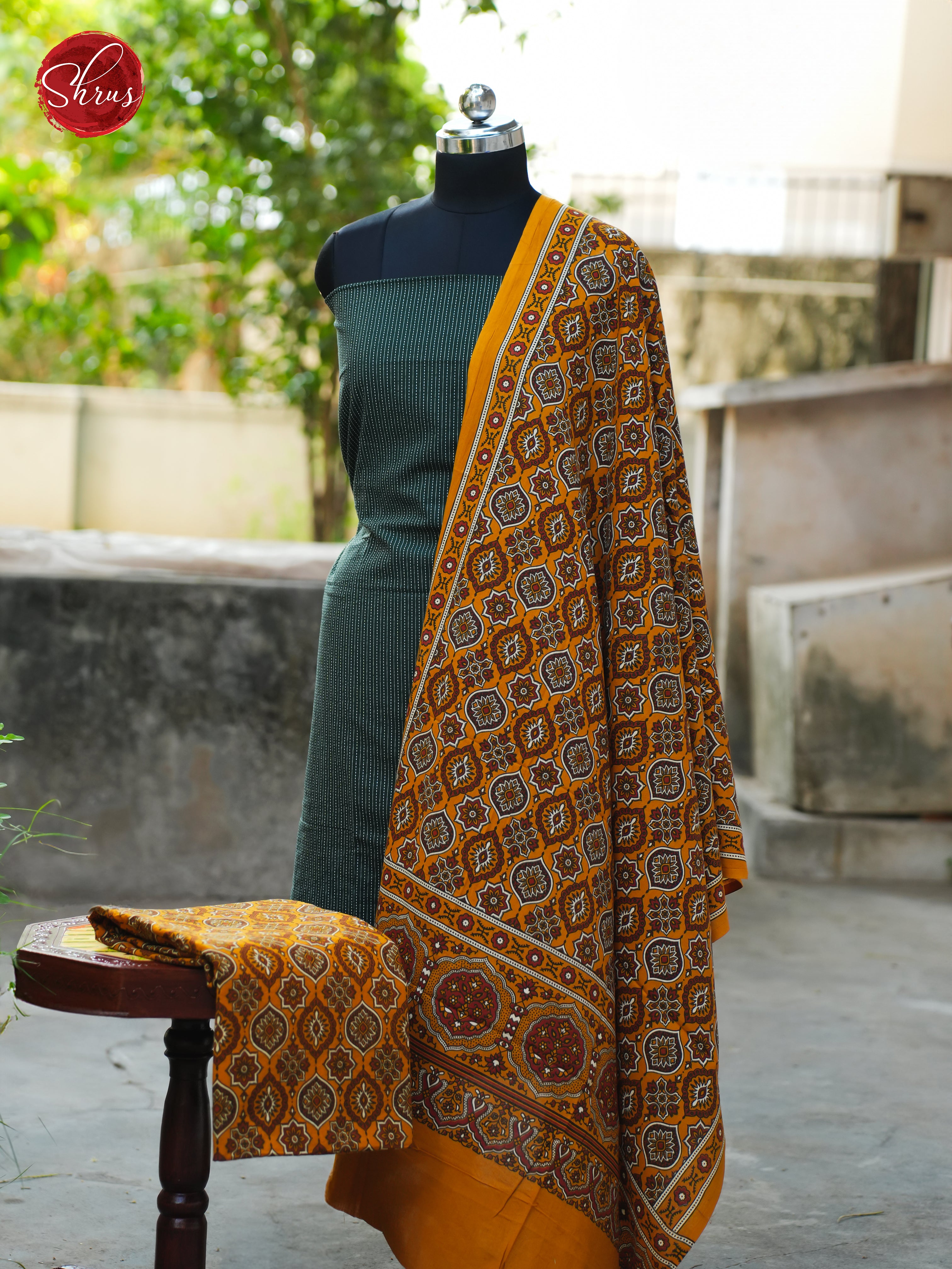 Green & Mustard - Ajrakh Salwar - Shop on ShrusEternity.com