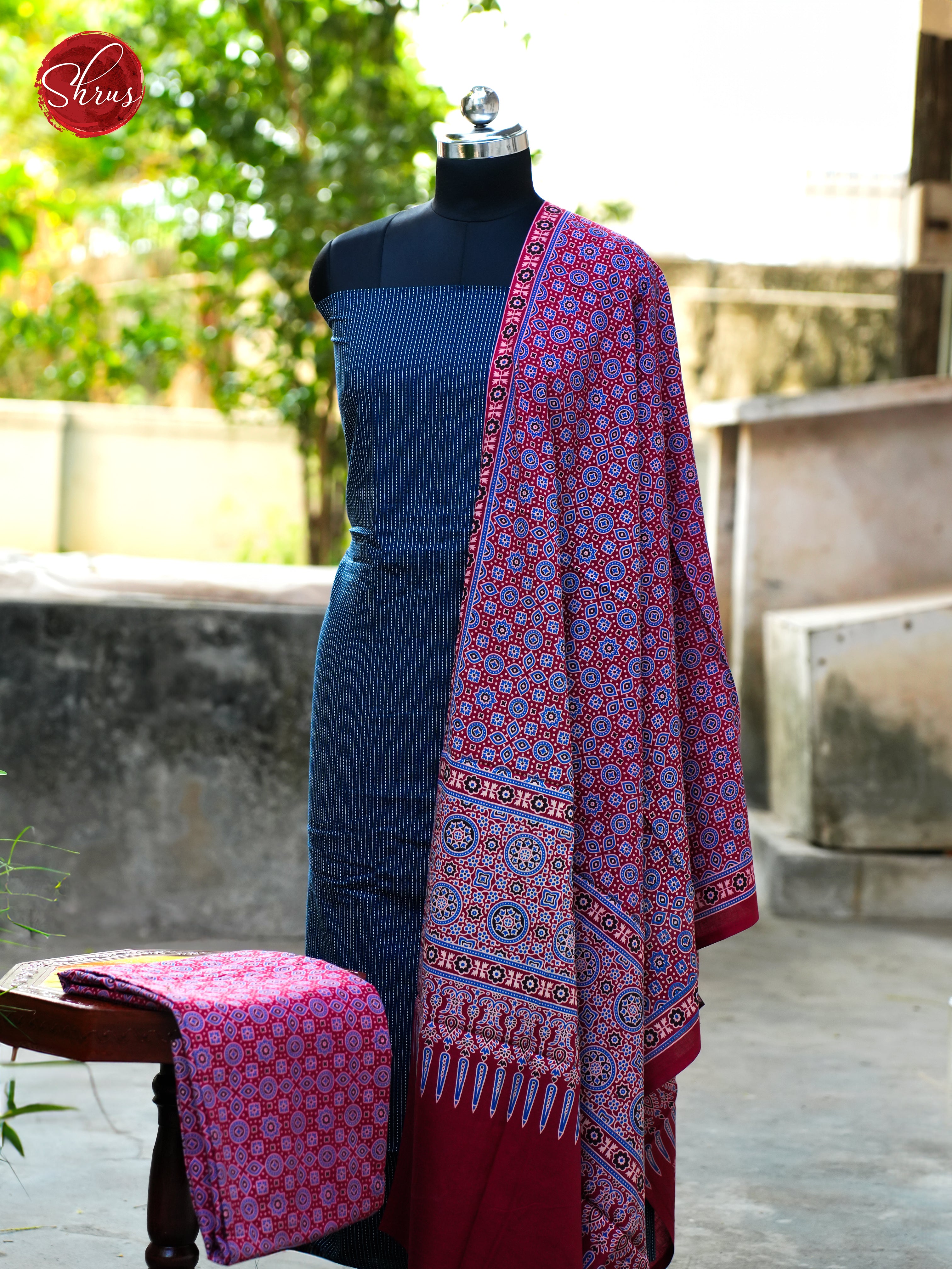 Blue & Red - Ajrakh Salwar - Shop on ShrusEternity.com