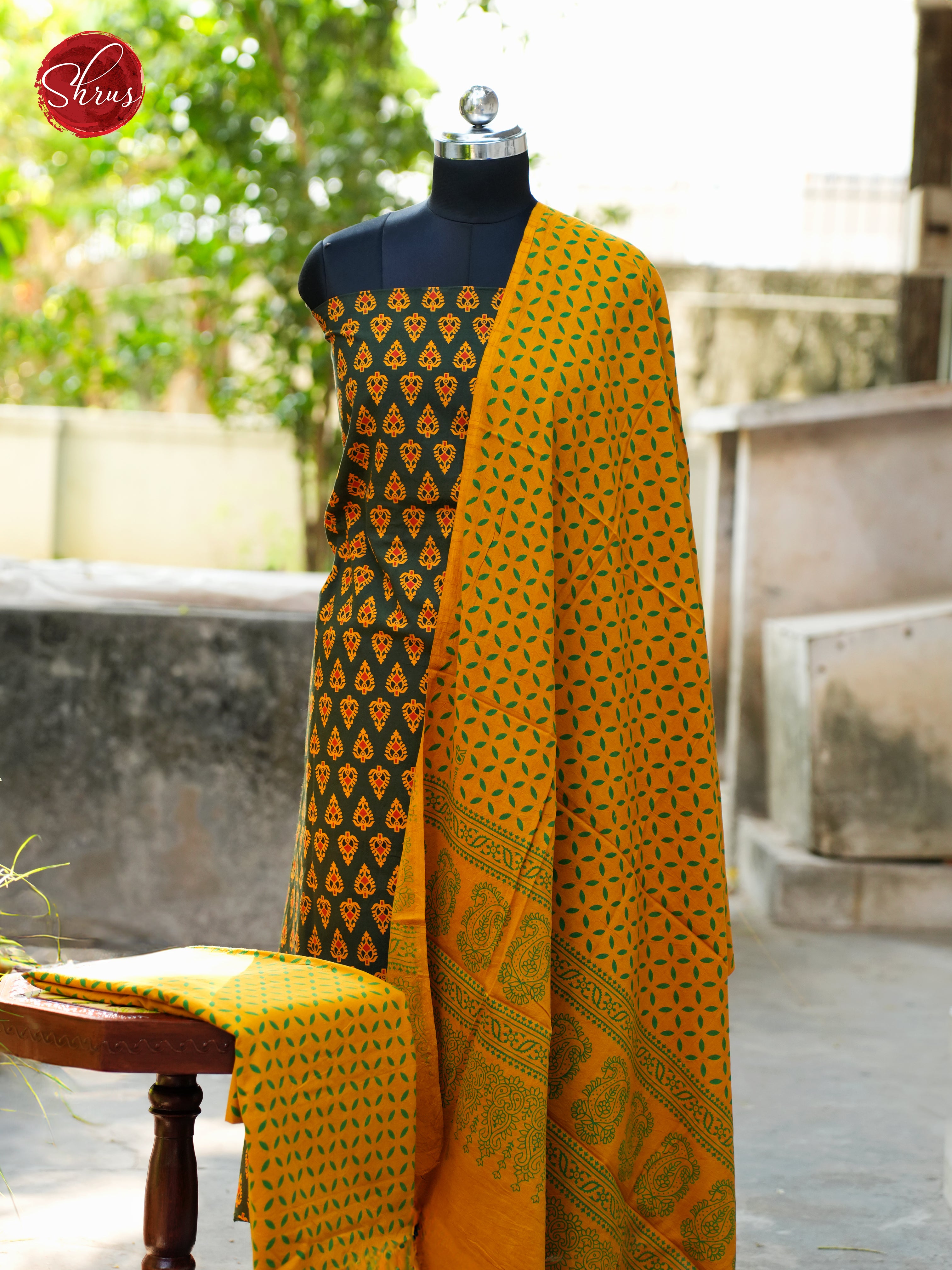 Green & Mustard - Ajrakh Salwar - Shop on ShrusEternity.com