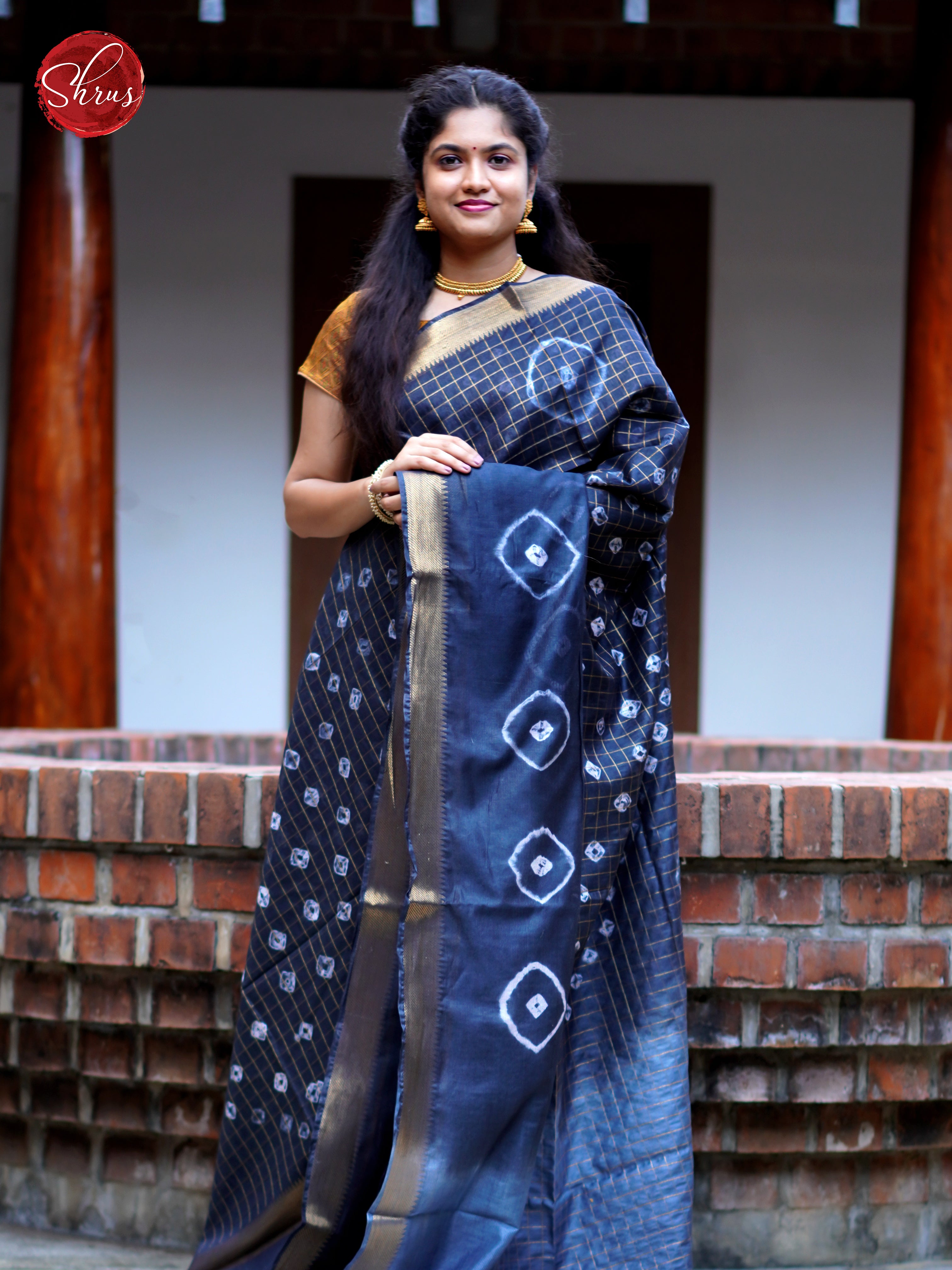 Blue & Light Blue - Shibori Saree - Shop on ShrusEternity.com