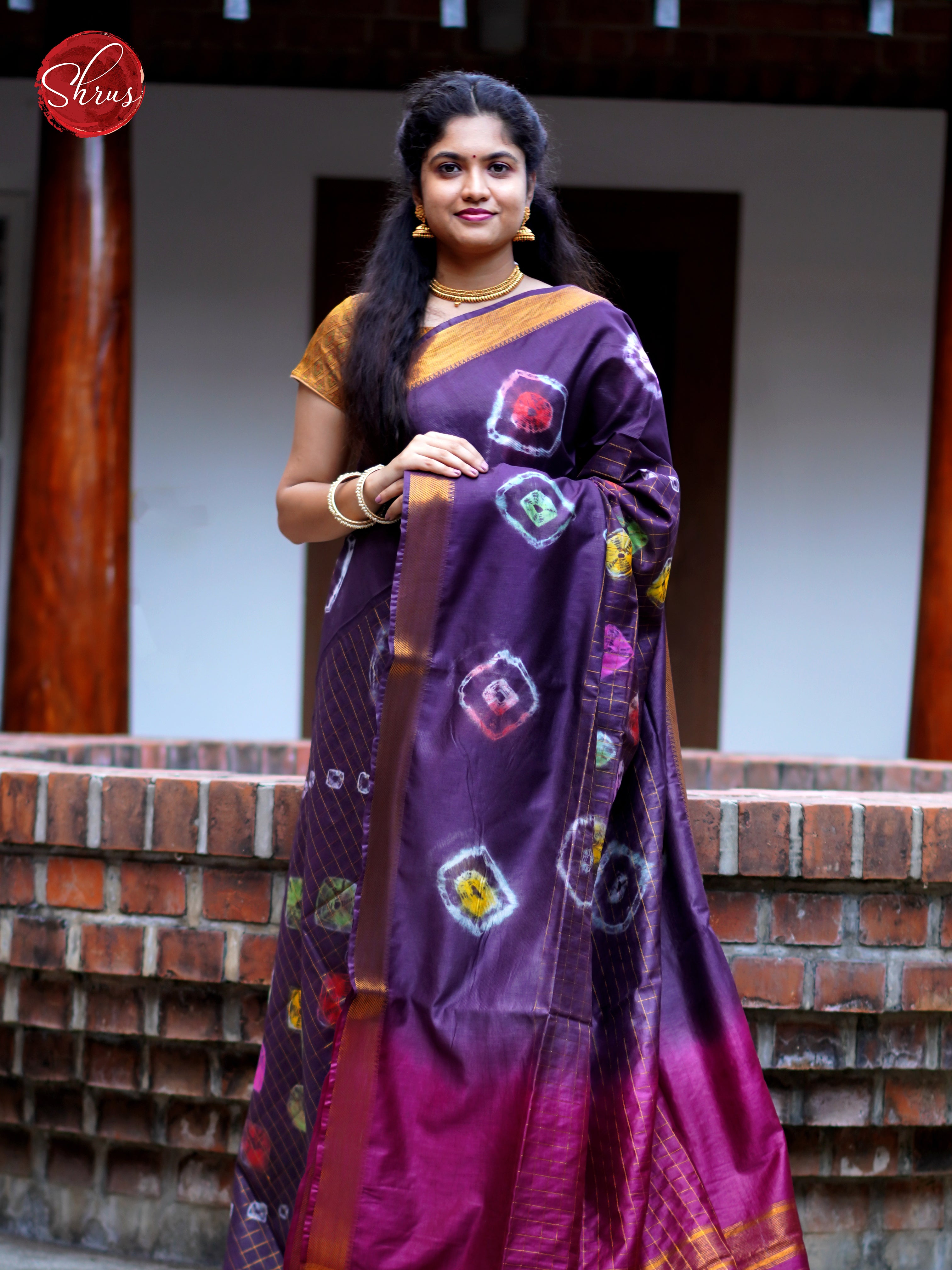 Violet & Majenta - Shibori Saree - Shop on ShrusEternity.com