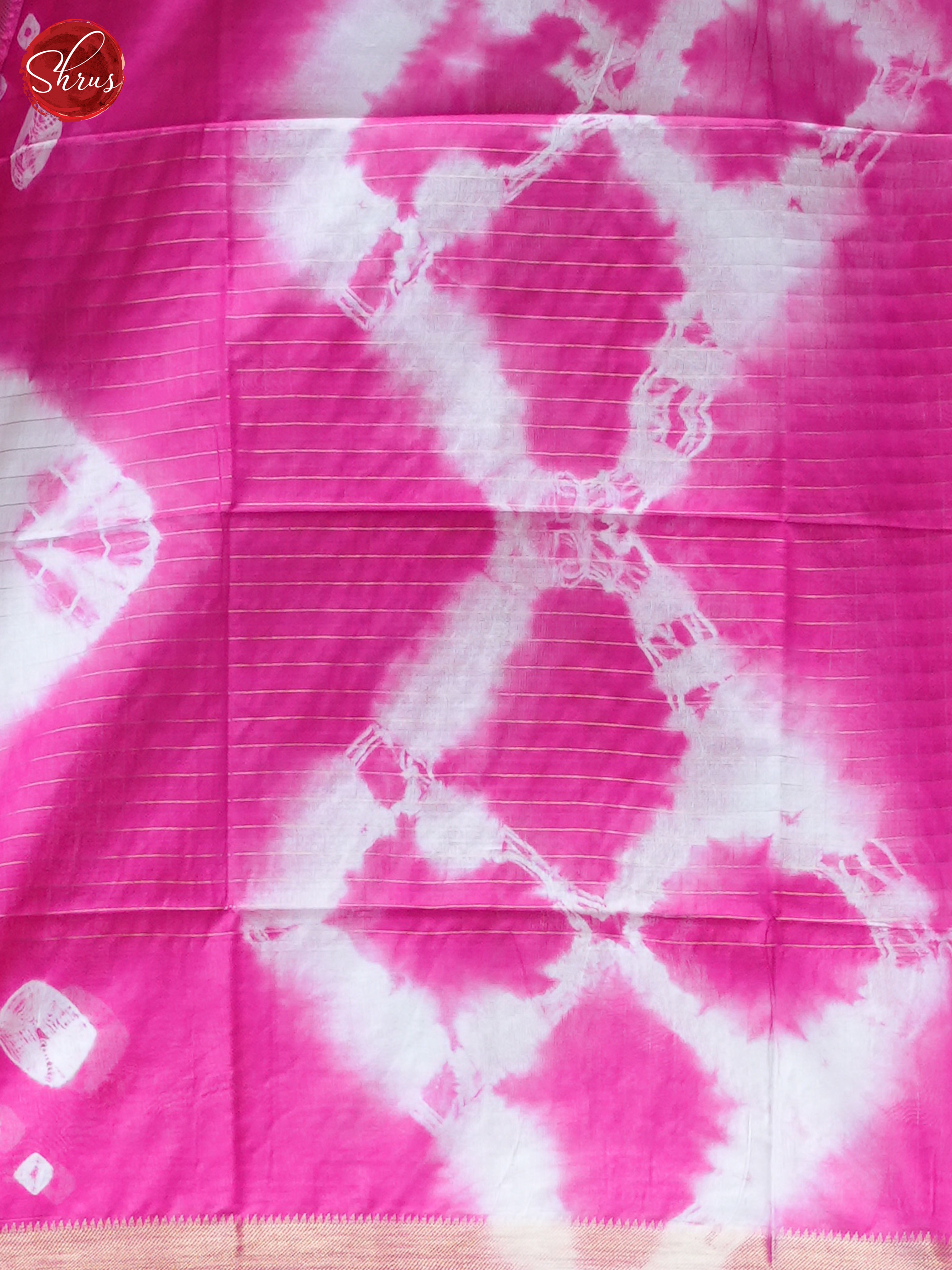 Cream & Pink - Shibori Saree