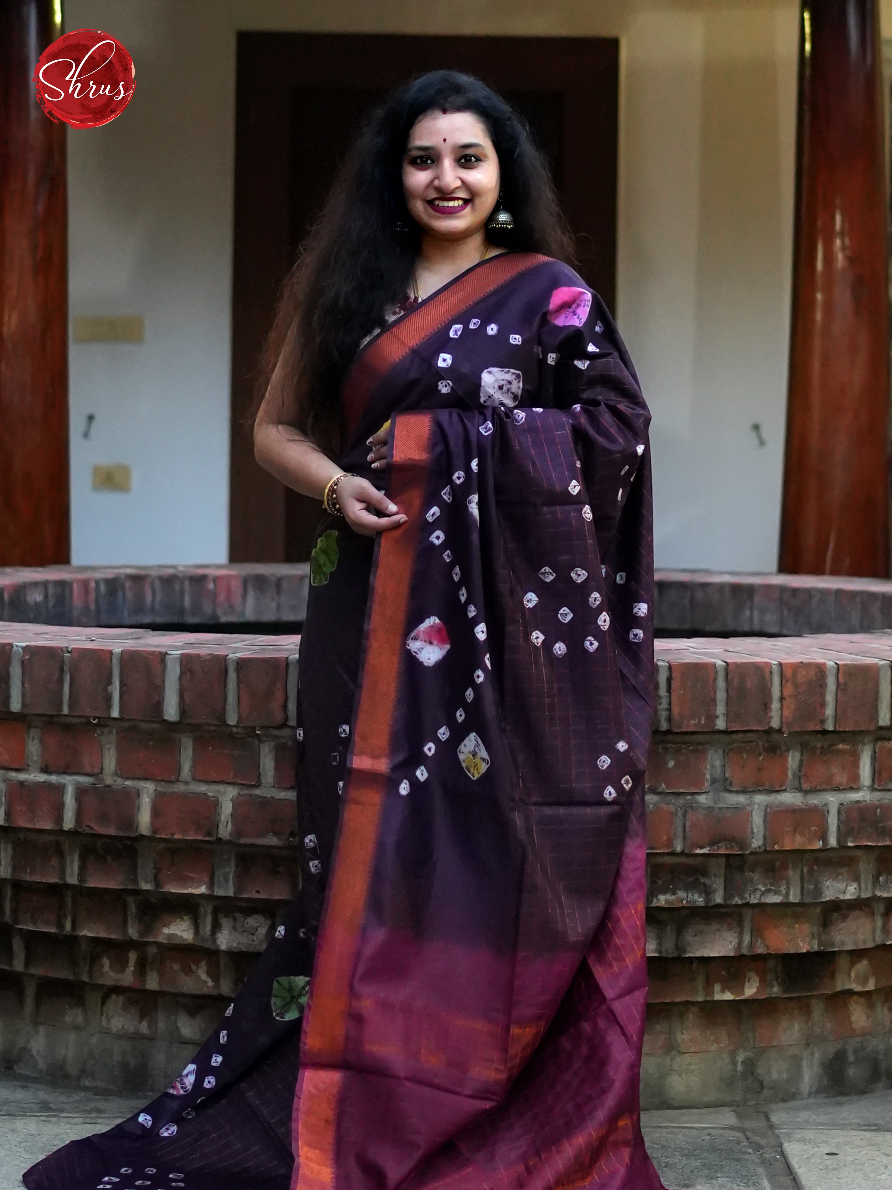 Violet & Purple - Shibori Saree - Shop on ShrusEternity.com
