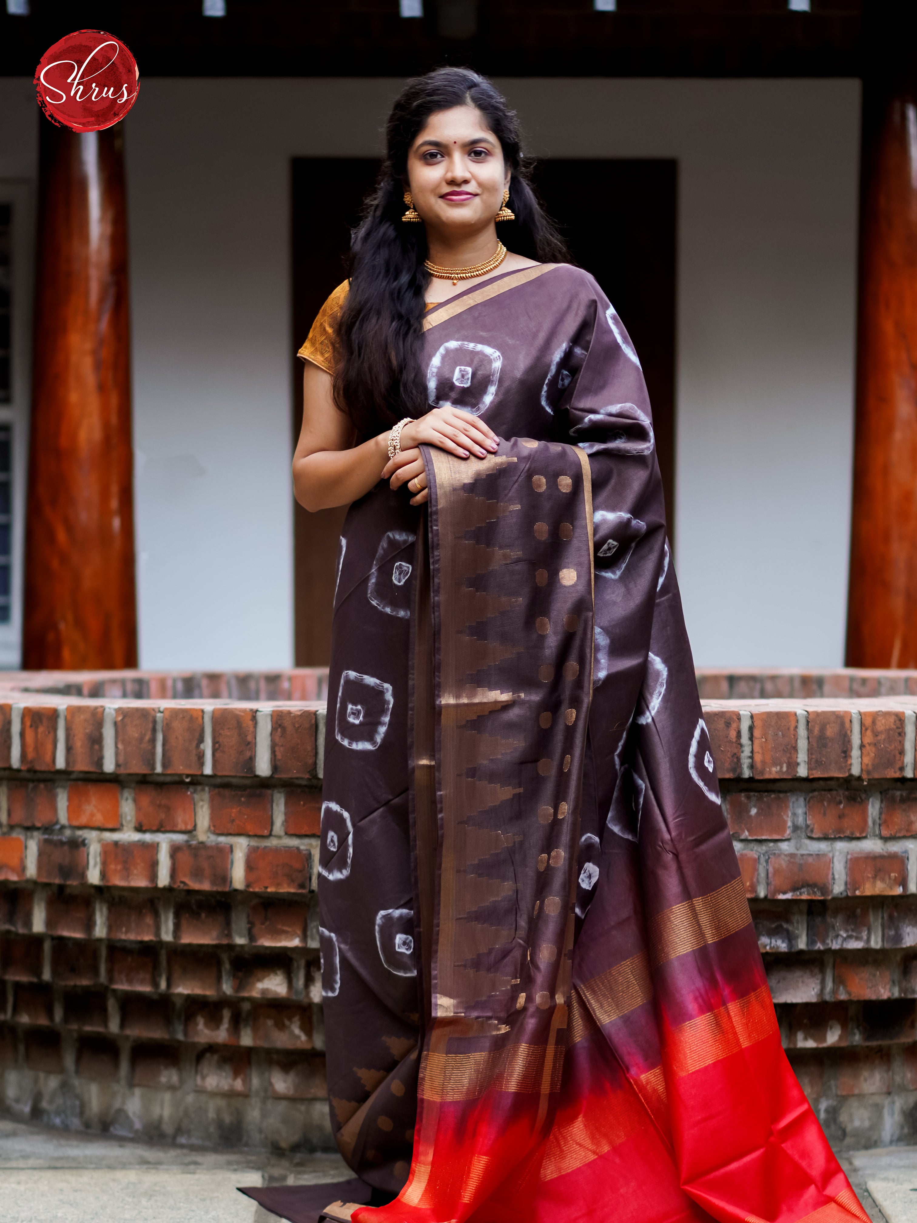 Purple & Red - Shibori Saree - Shop on ShrusEternity.com