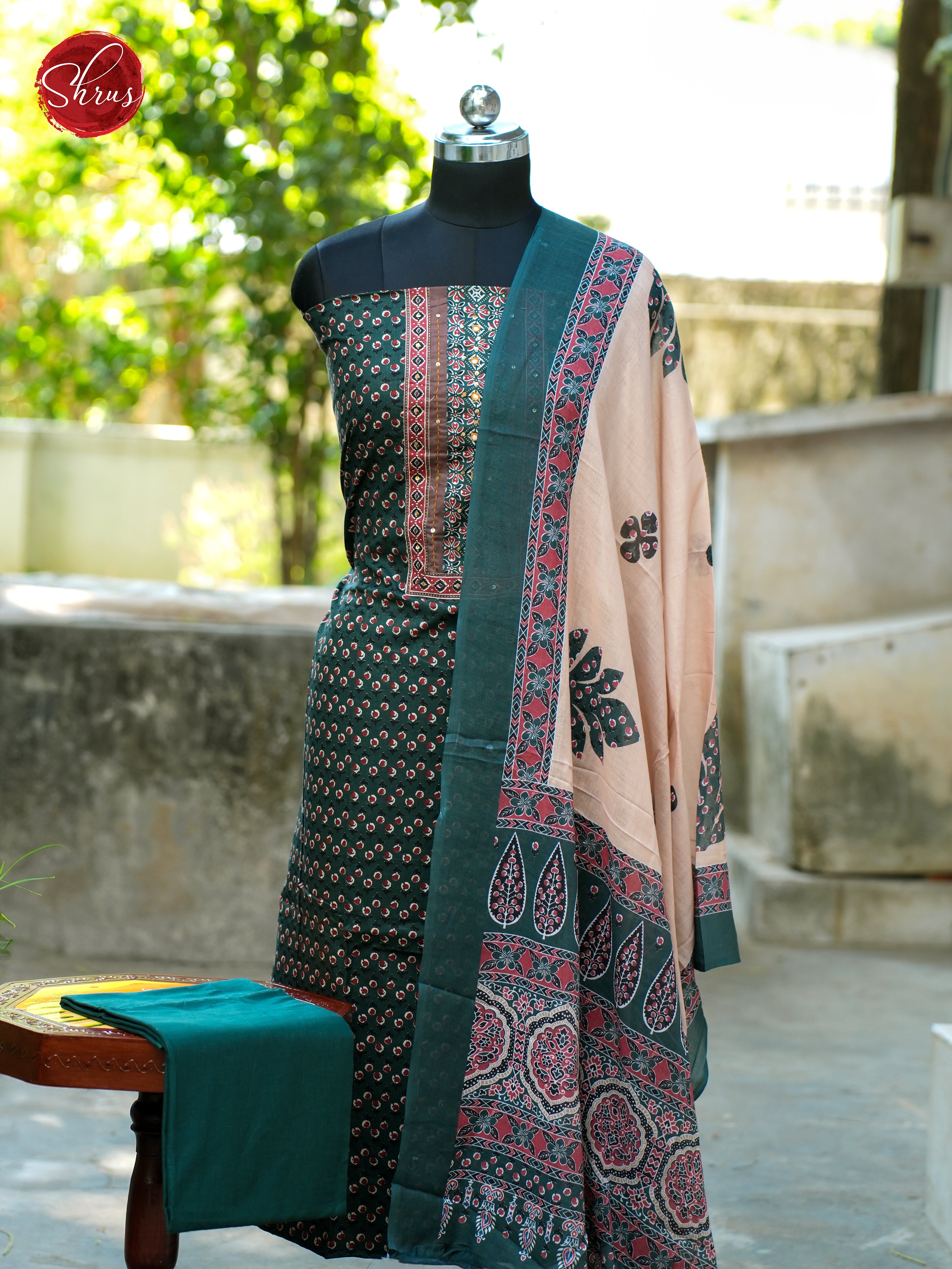 Green & Cream - Ajrakh Salwar - Shop on ShrusEternity.com
