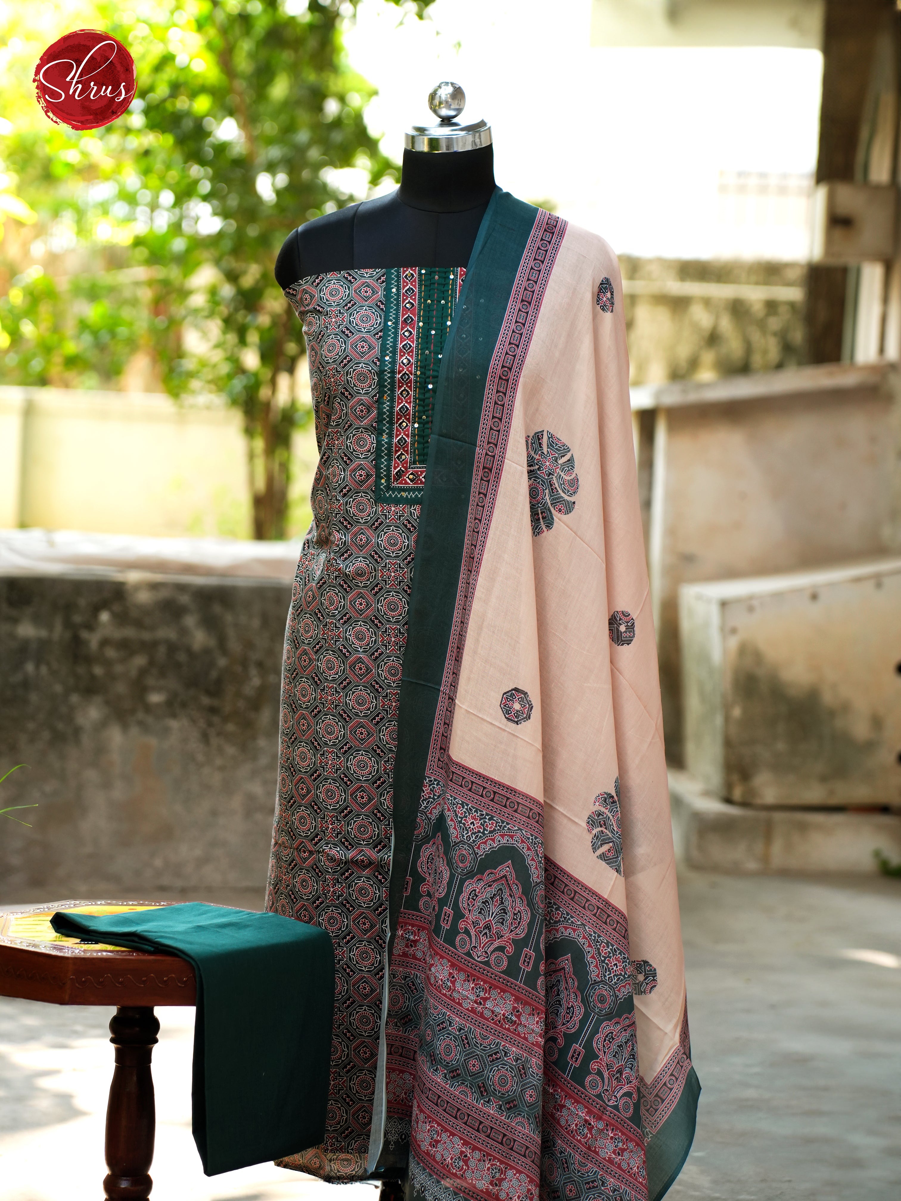 Green & Cream - Ajrakh Salwar - Shop on ShrusEternity.com