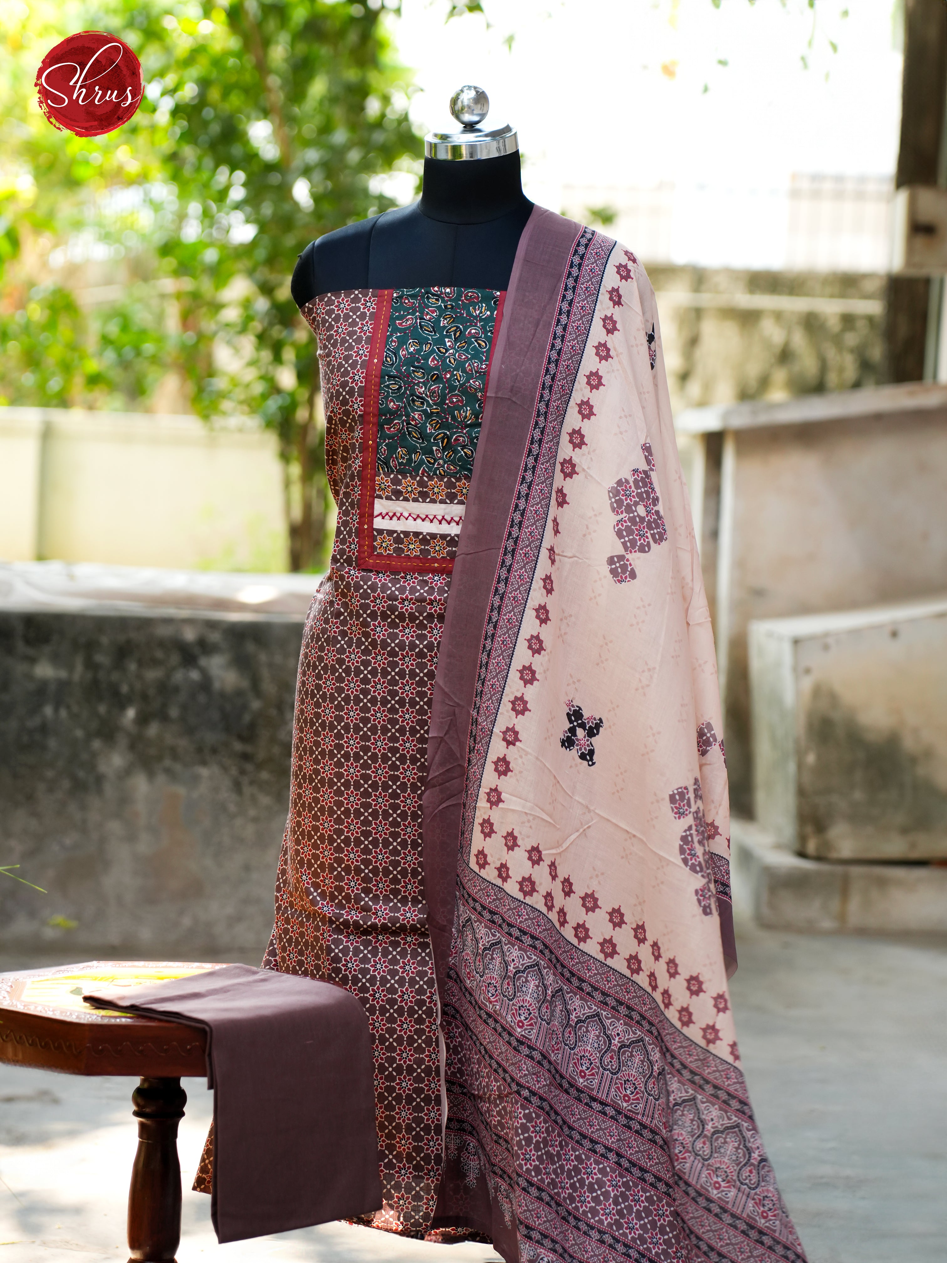 Dusty Brown & Cream - Ajrakh Salwar - Shop on ShrusEternity.com