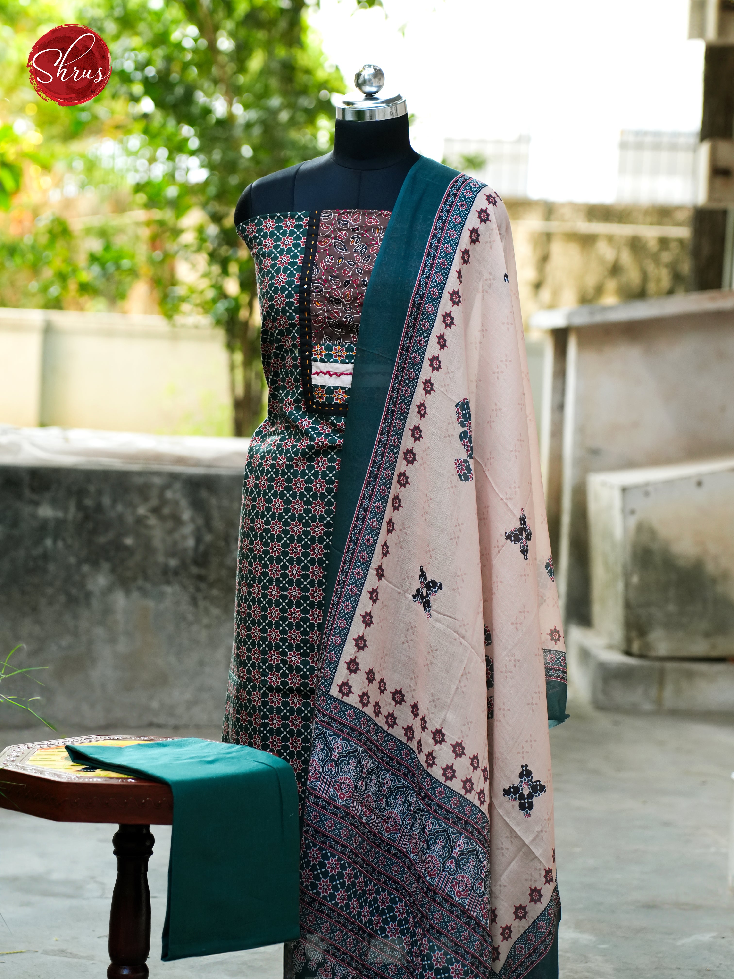 Green & Cream - Ajrakh Salwar - Shop on ShrusEternity.com