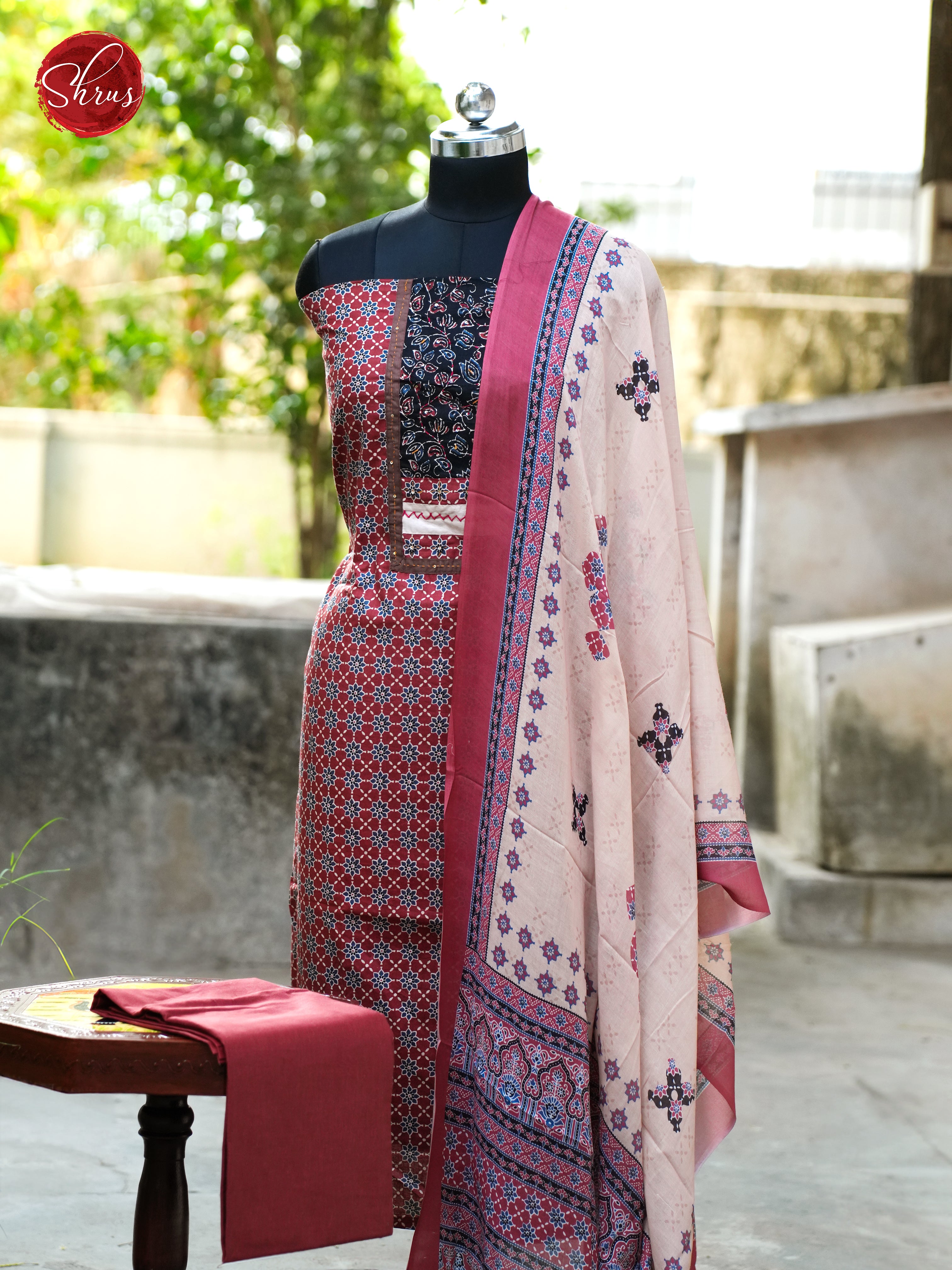 Red & Cream - Ajrakh Salwar - Shop on ShrusEternity.com