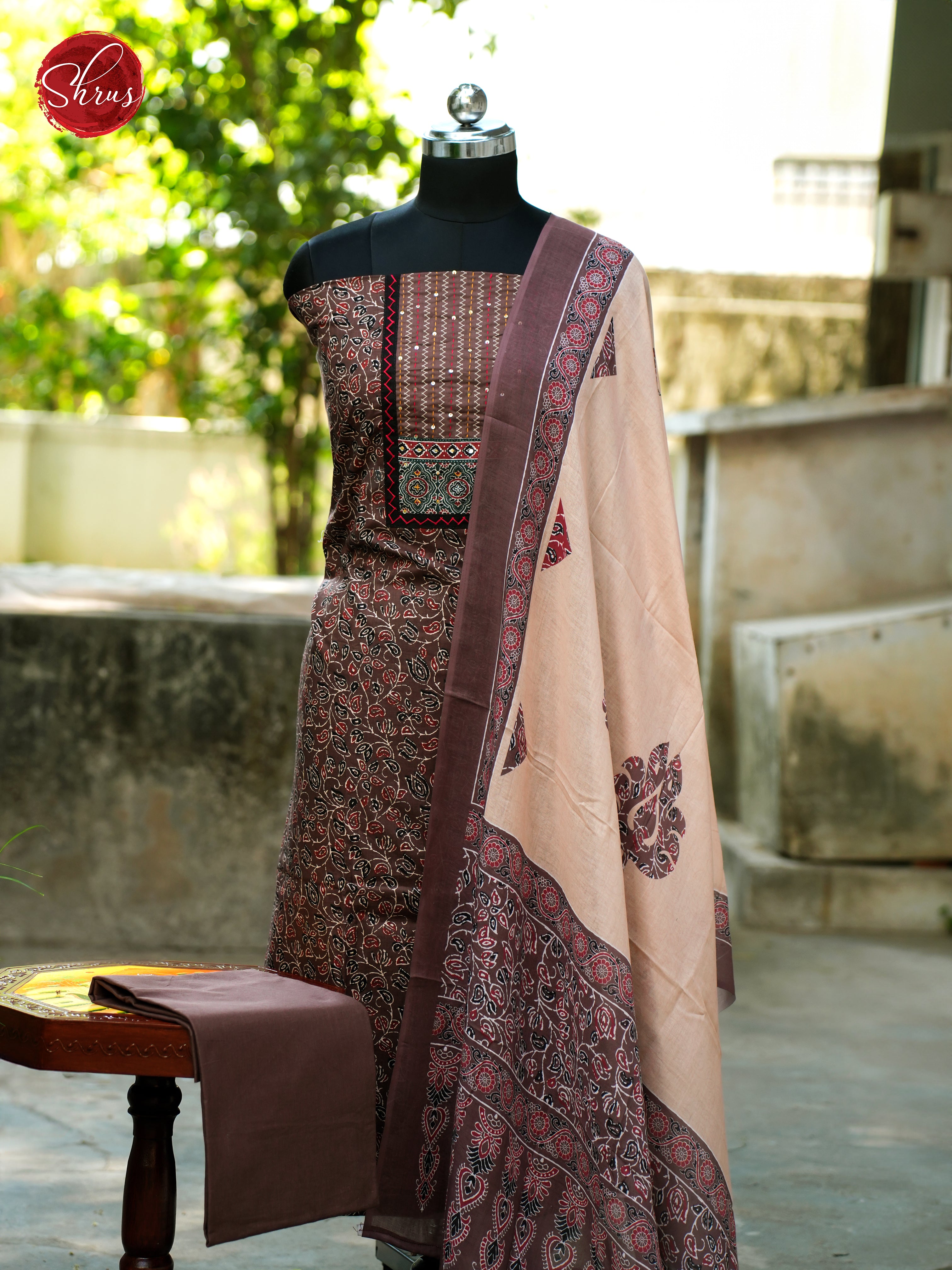 Brown & Cream - Ajrakh Salwar - Shop on ShrusEternity.com