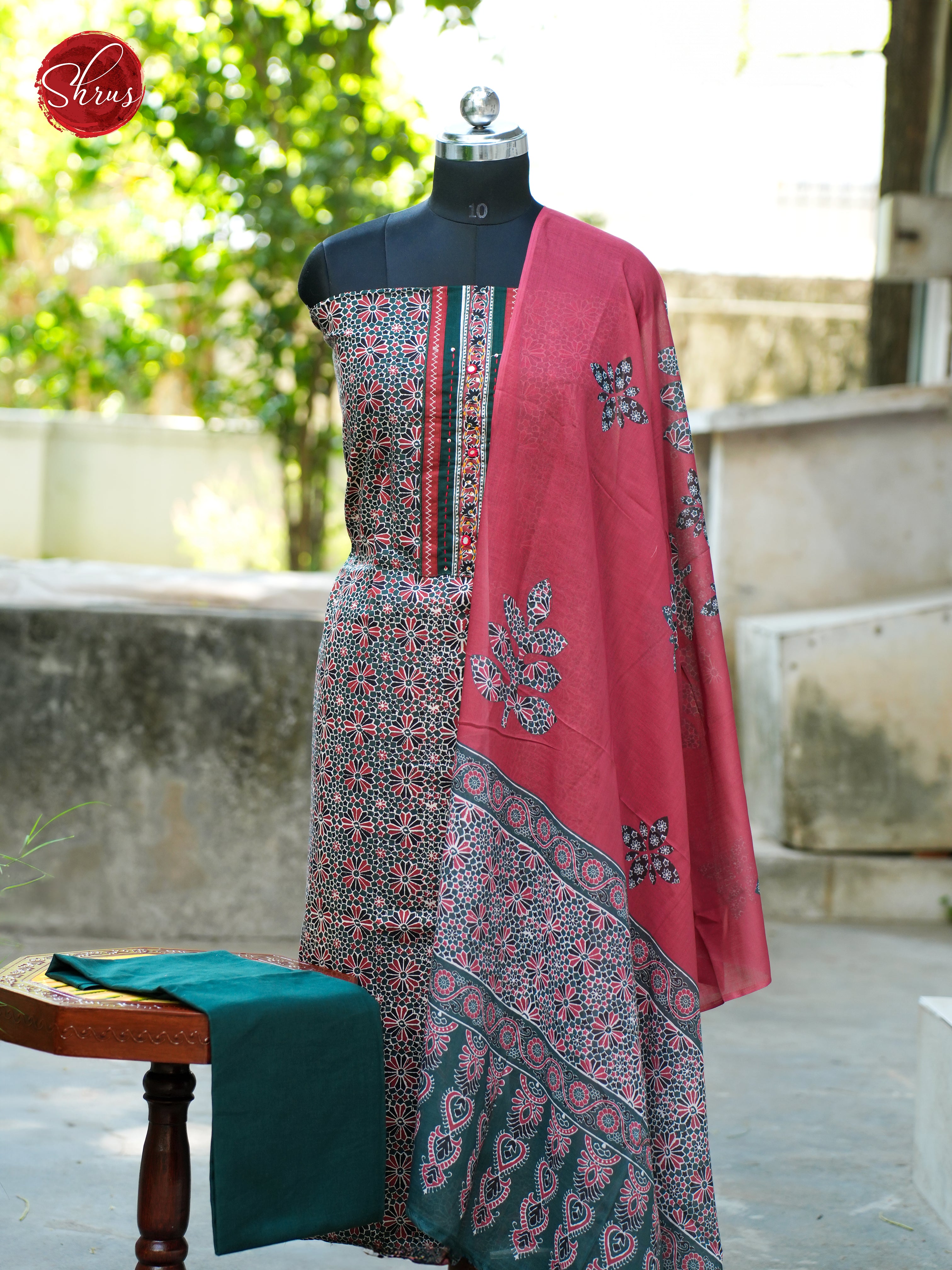Green & Red - Ajrakh Salwar - Shop on ShrusEternity.com
