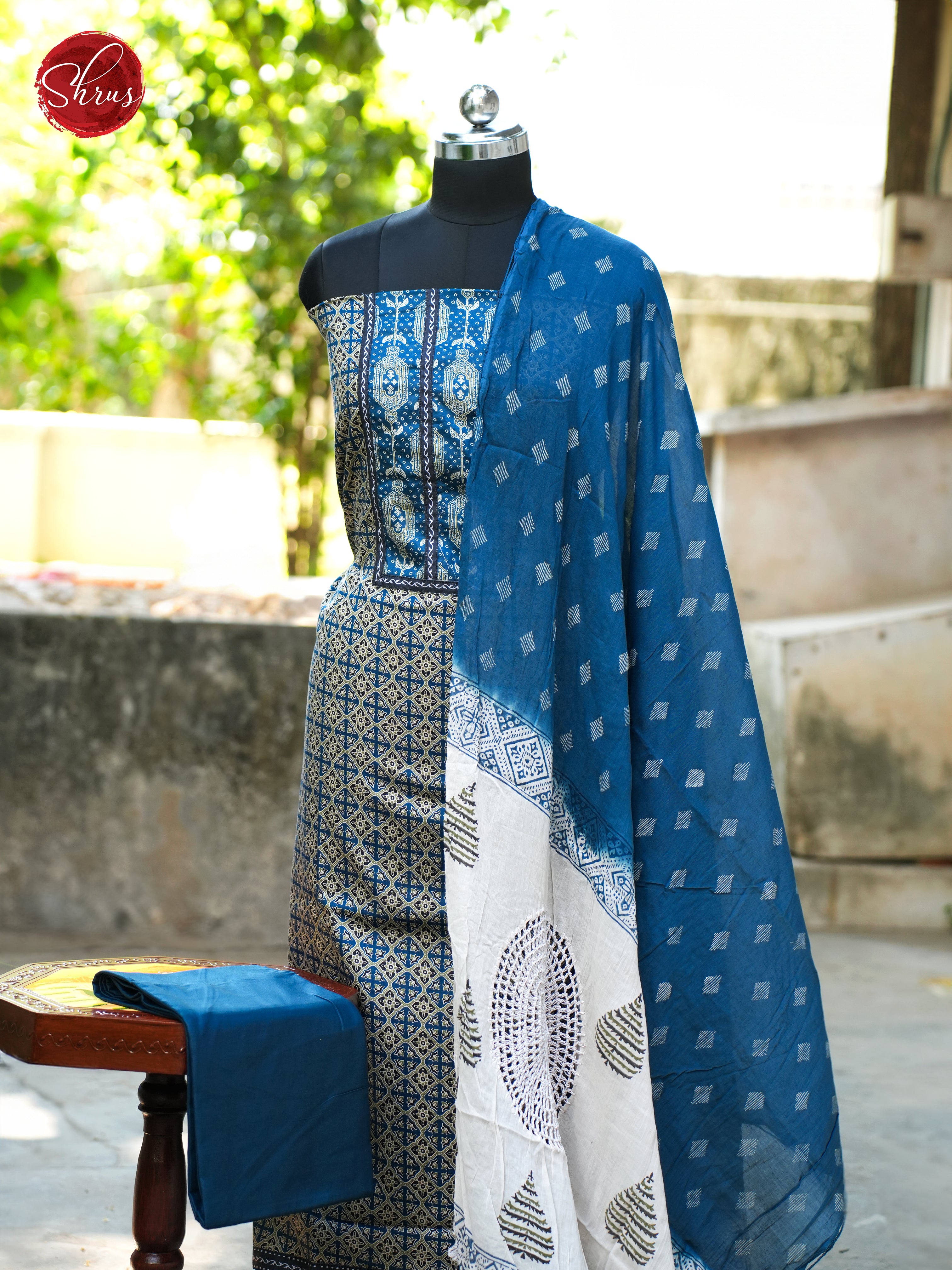 Blue & White - Ajrakh Salwar - Shop on ShrusEternity.com