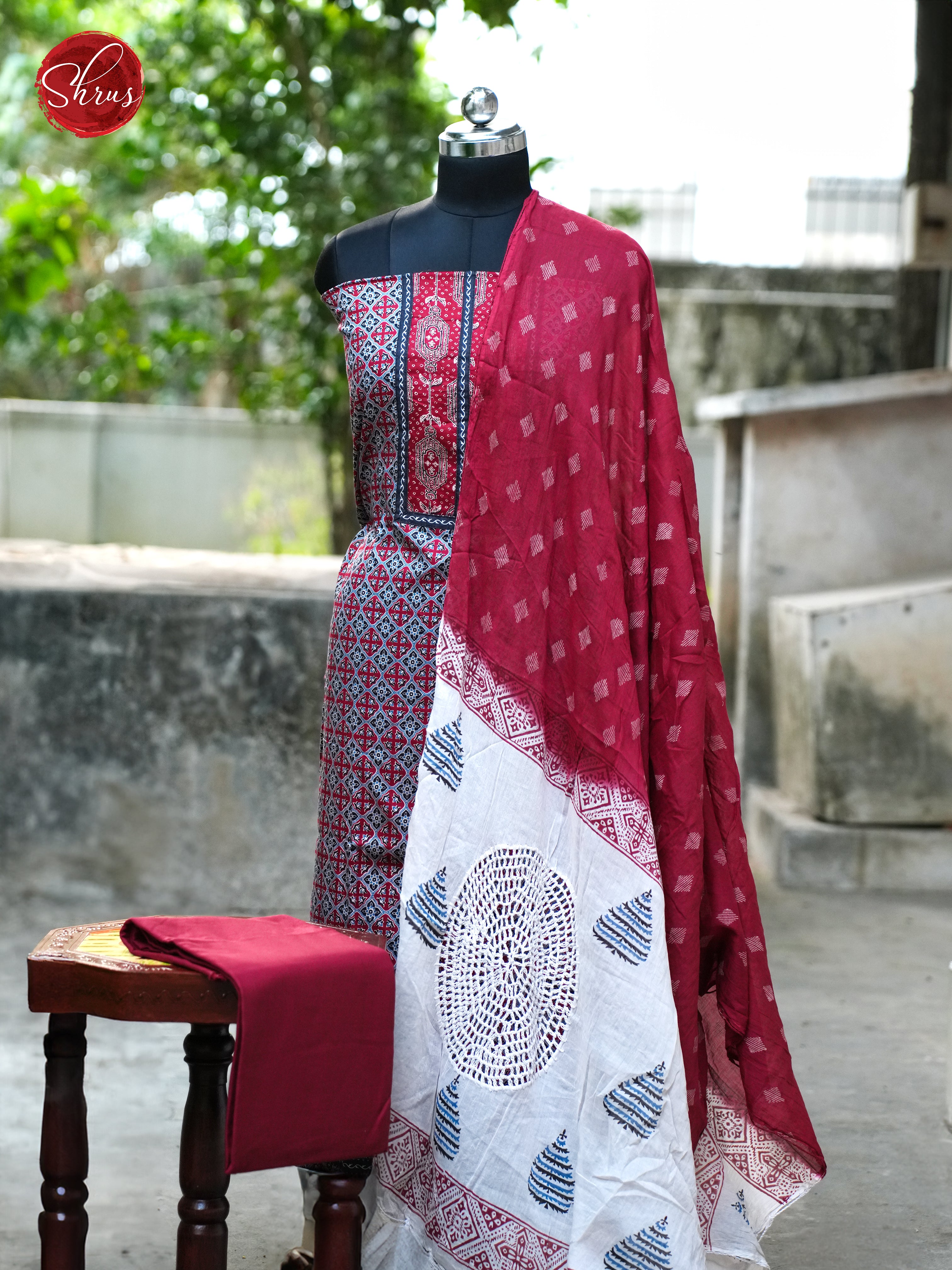 Red & Blue - Ajrakh Salwar - Shop on ShrusEternity.com