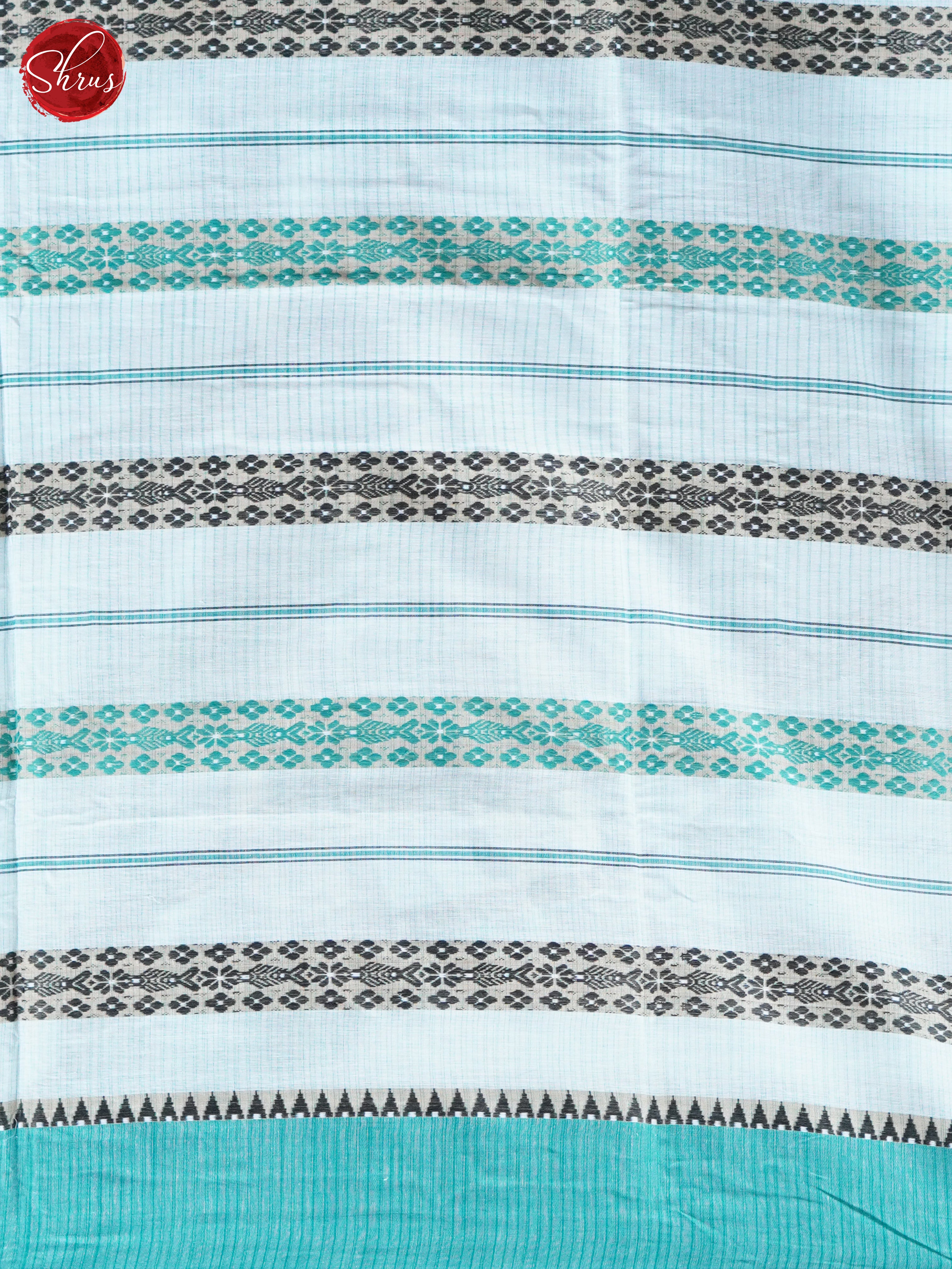 White & Blue - Mercerized Cotton Saree - Shop on ShrusEternity.com