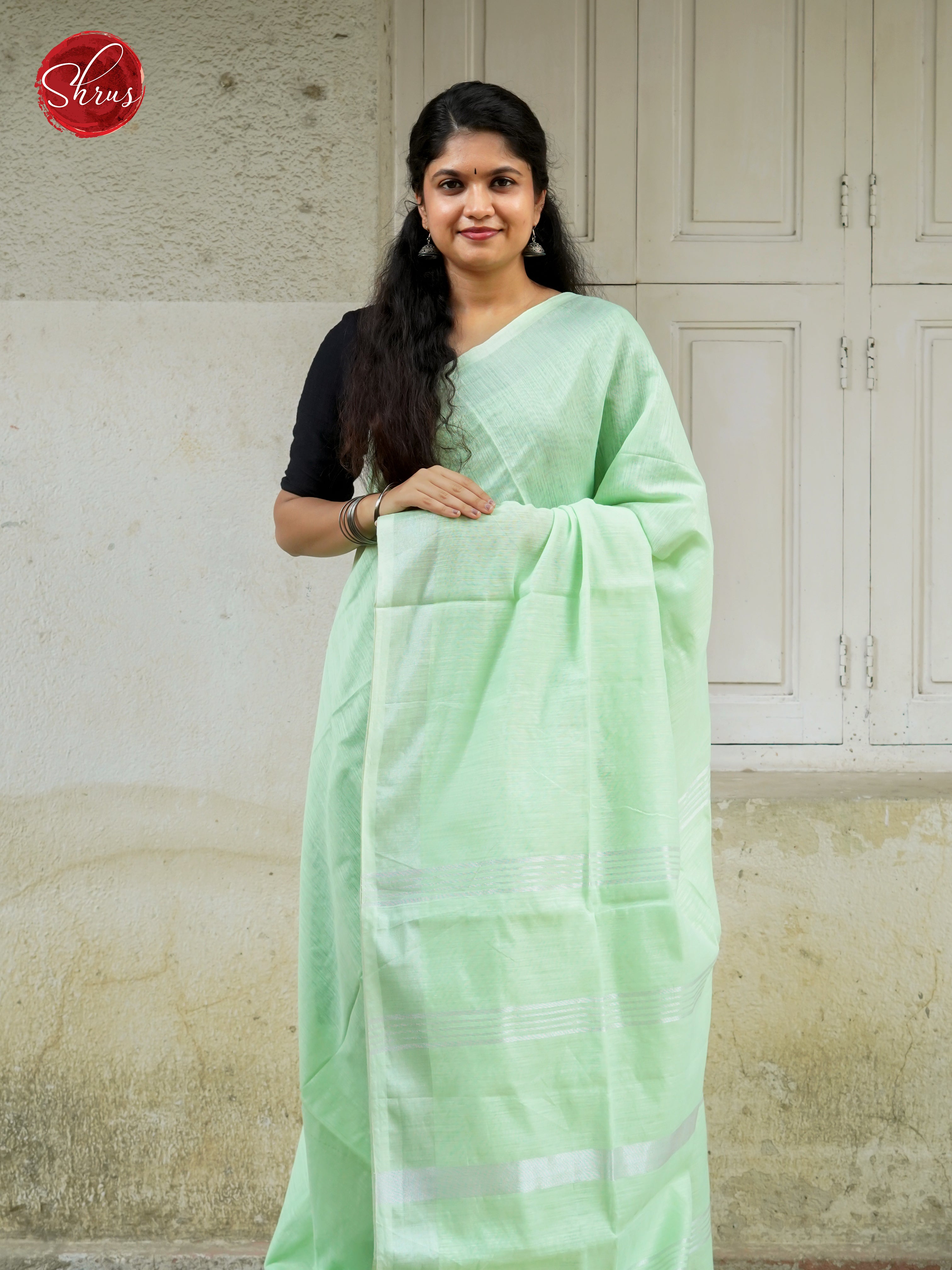 Green(Single Tone) - Bengal cotton Saree - Shop on ShrusEternity.com