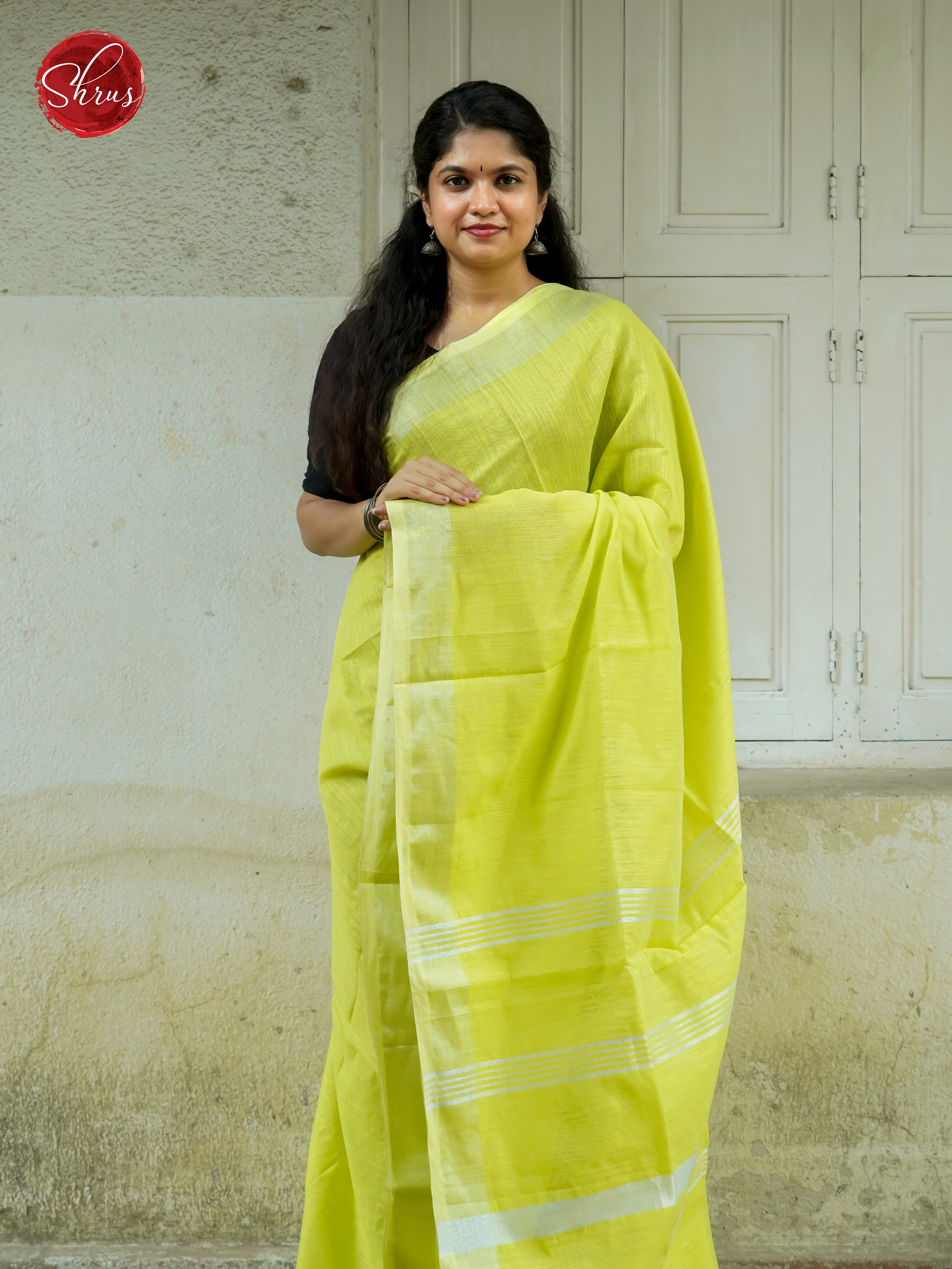 Green(Single Tone)- Bengal cotton Saree - Shop on ShrusEternity.com