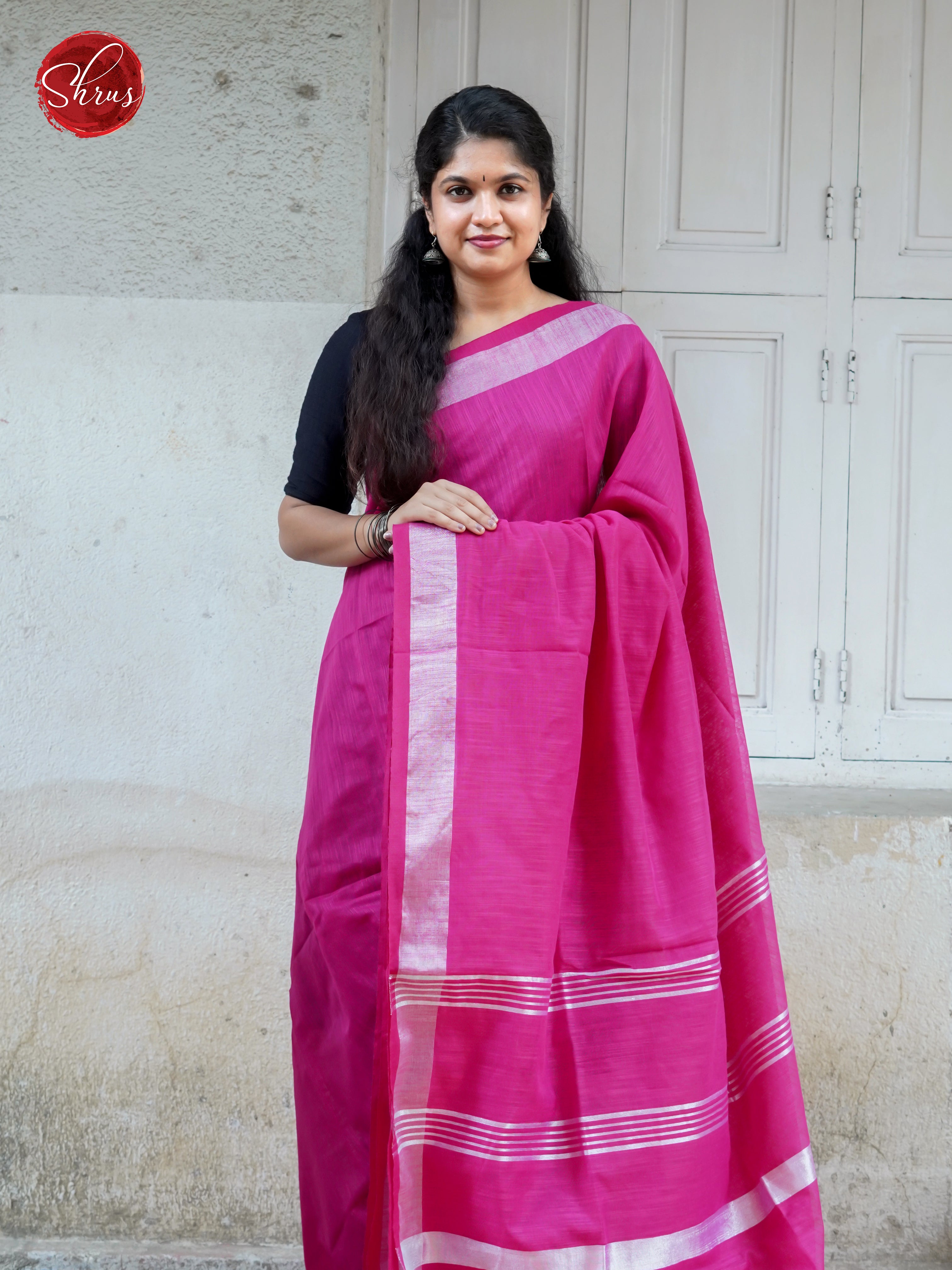Pink(Single Tone) - Bengal cotton Saree - Shop on ShrusEternity.com